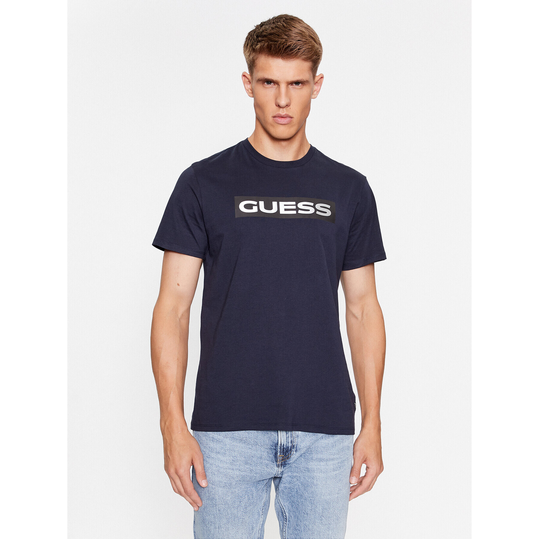 Guess Tricou M3BI80 K9RM1 Albastru Regular Fit - Pled.ro