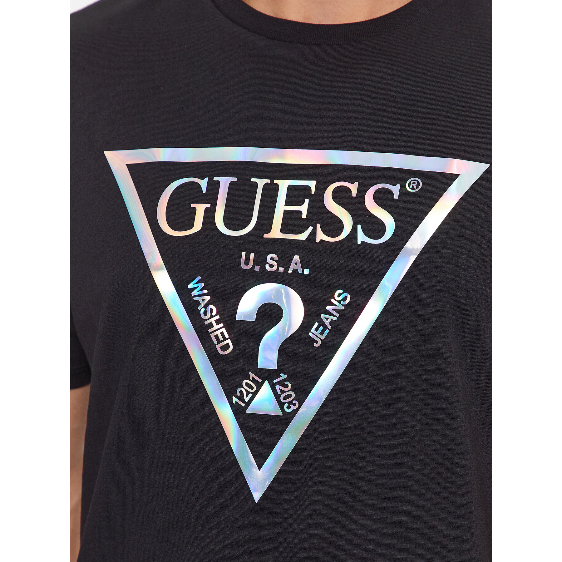 Guess Tricou M3BI81 K9RM1 Negru Slim Fit - Pled.ro