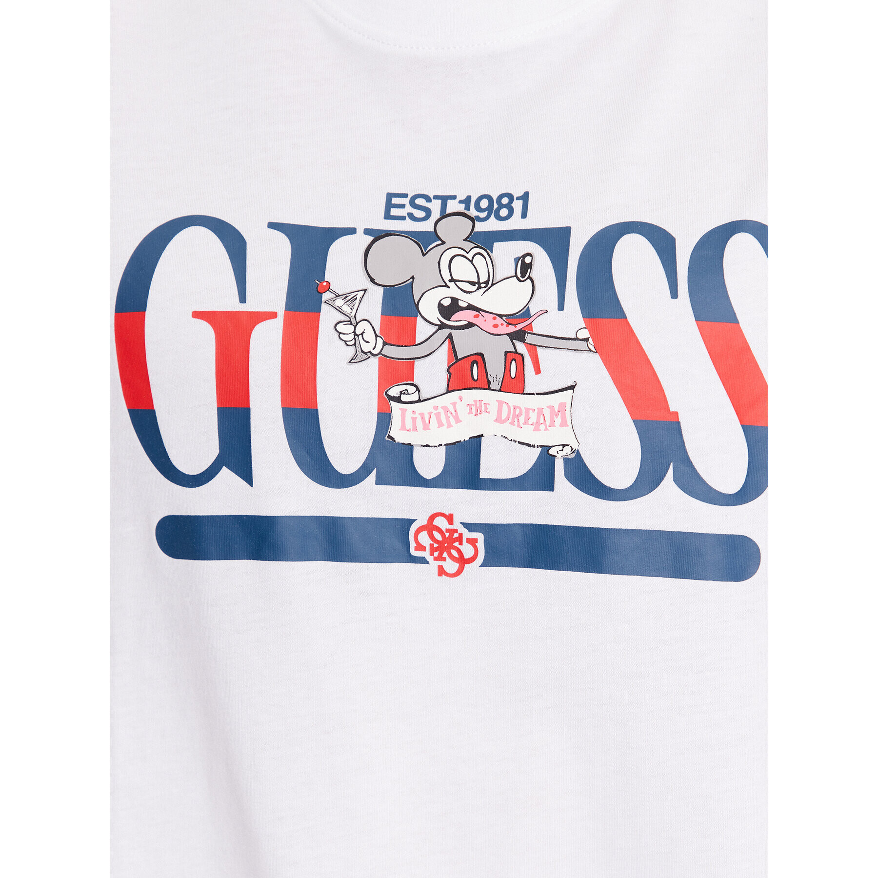 Guess Tricou M3BI85 K9RM1 Alb Regular Fit - Pled.ro