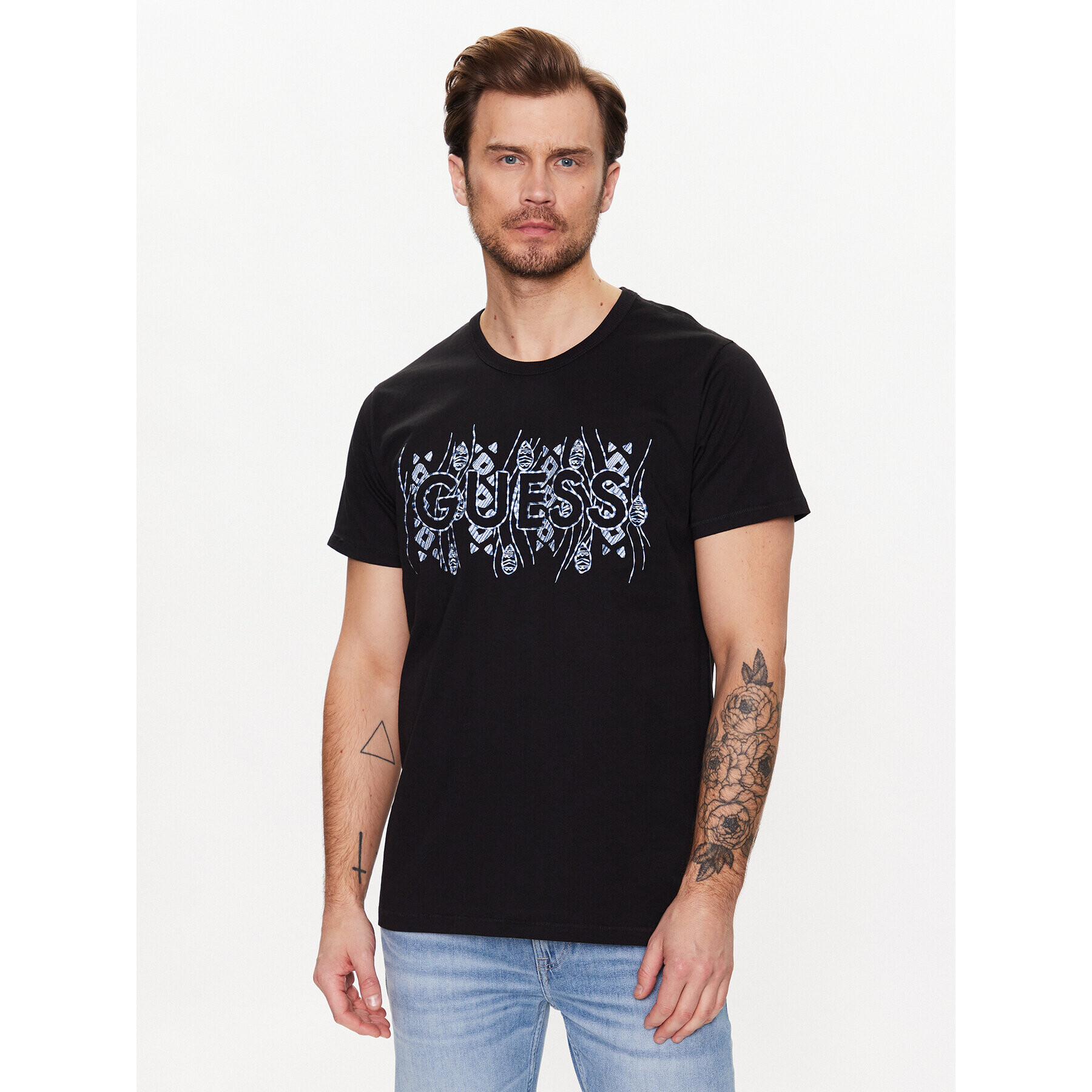 Guess Tricou M3GI15 K8FQ4 Negru Regular Fit - Pled.ro