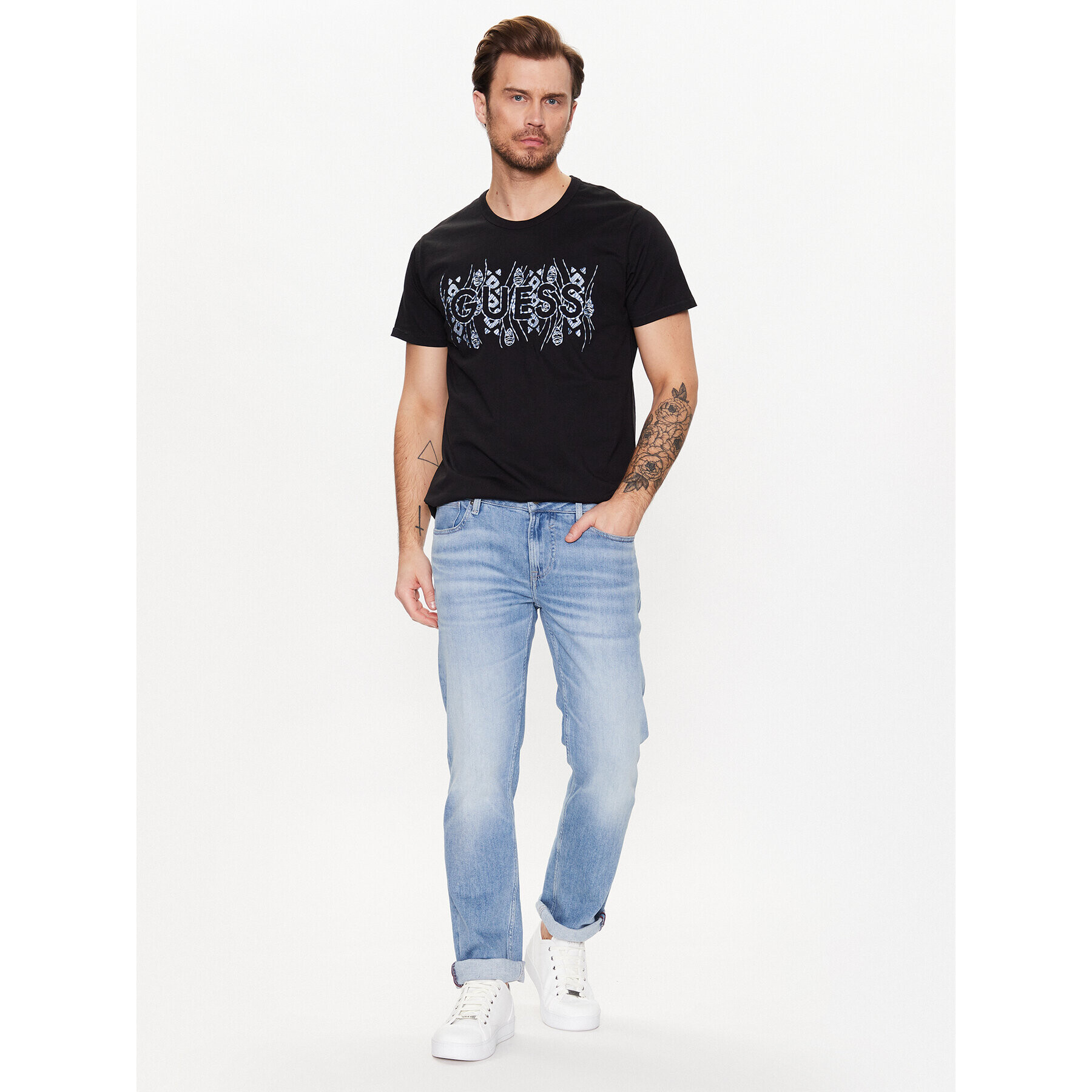 Guess Tricou M3GI15 K8FQ4 Negru Regular Fit - Pled.ro