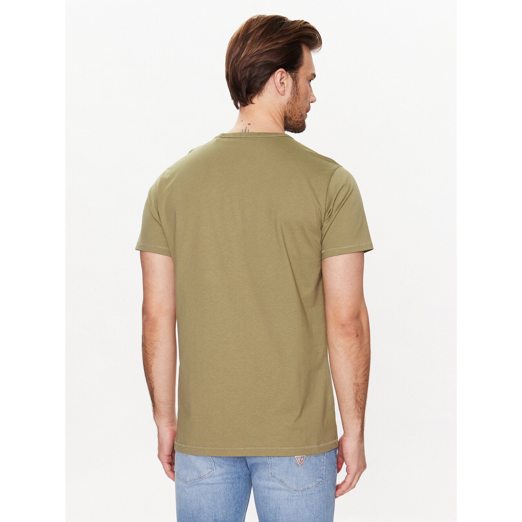 Guess Tricou M3GI15 K8FQ4 Verde Regular Fit - Pled.ro