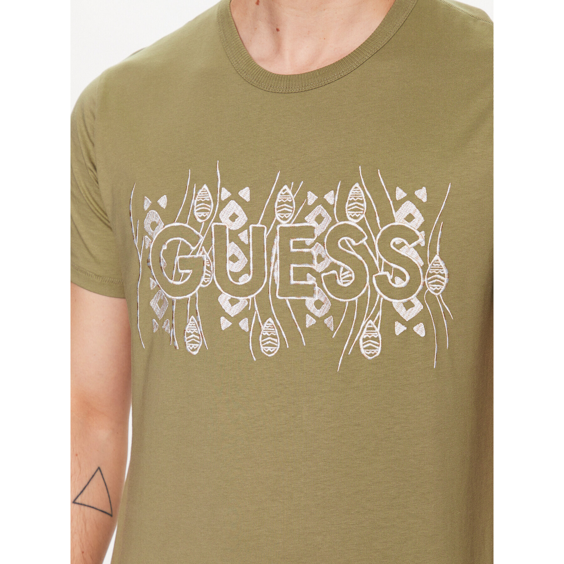 Guess Tricou M3GI15 K8FQ4 Verde Regular Fit - Pled.ro