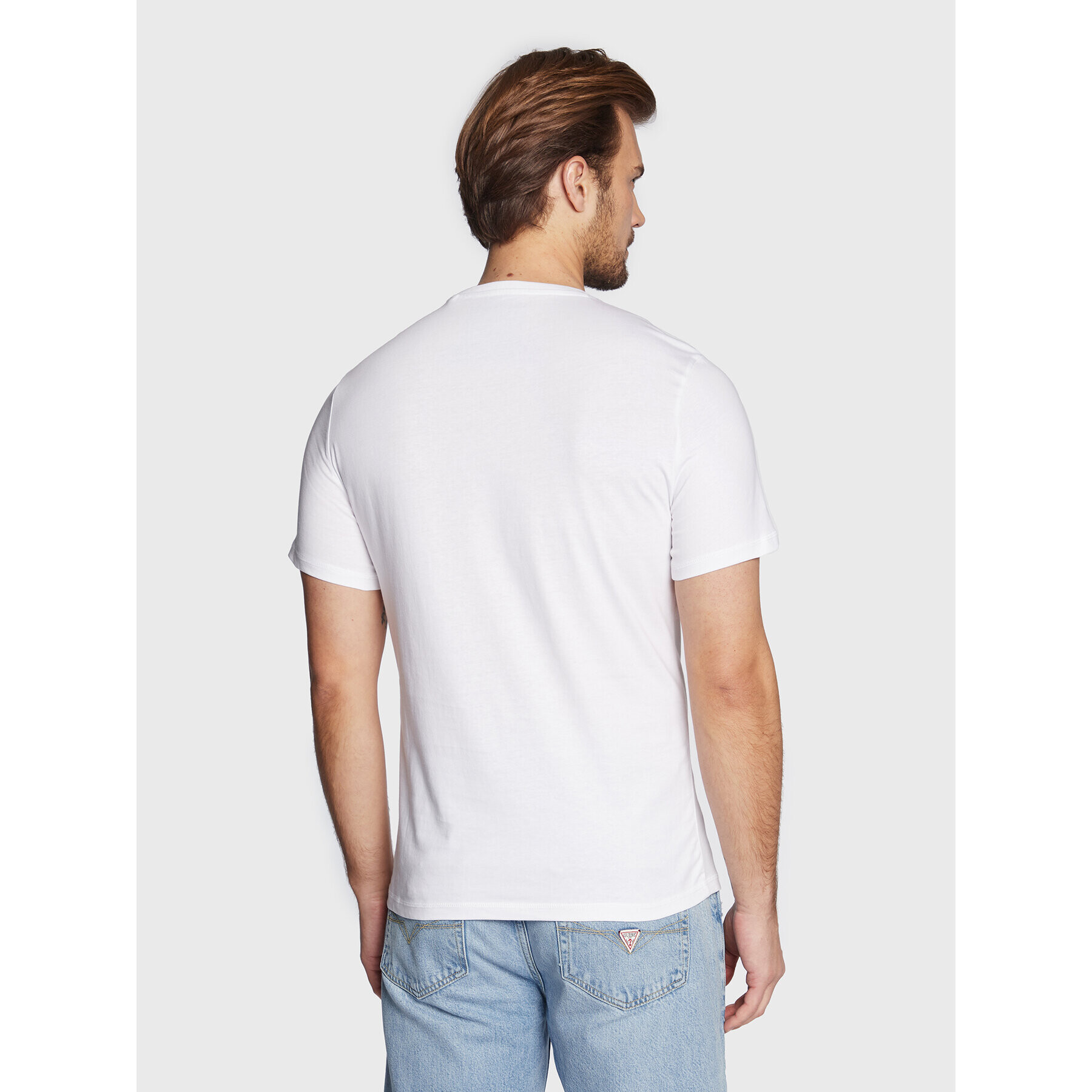 Guess Tricou M3RI03 I3Z14 Alb Slim Fit - Pled.ro