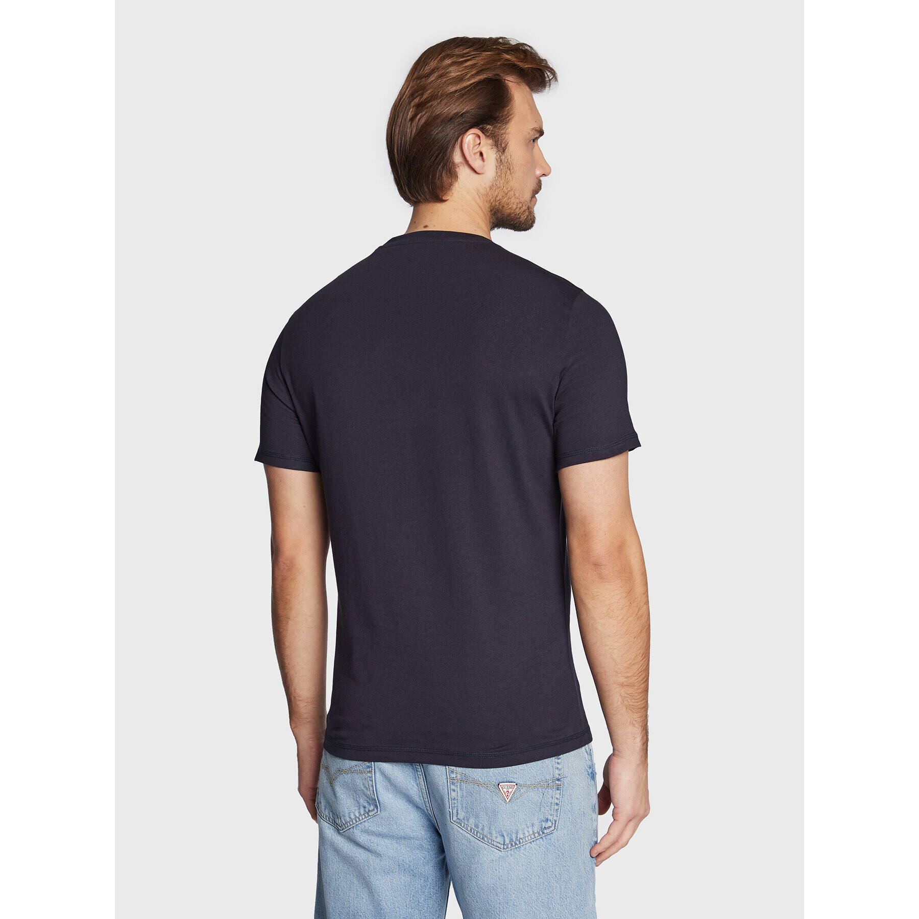 Guess Tricou M3RI03 I3Z14 Bleumarin Slim Fit - Pled.ro