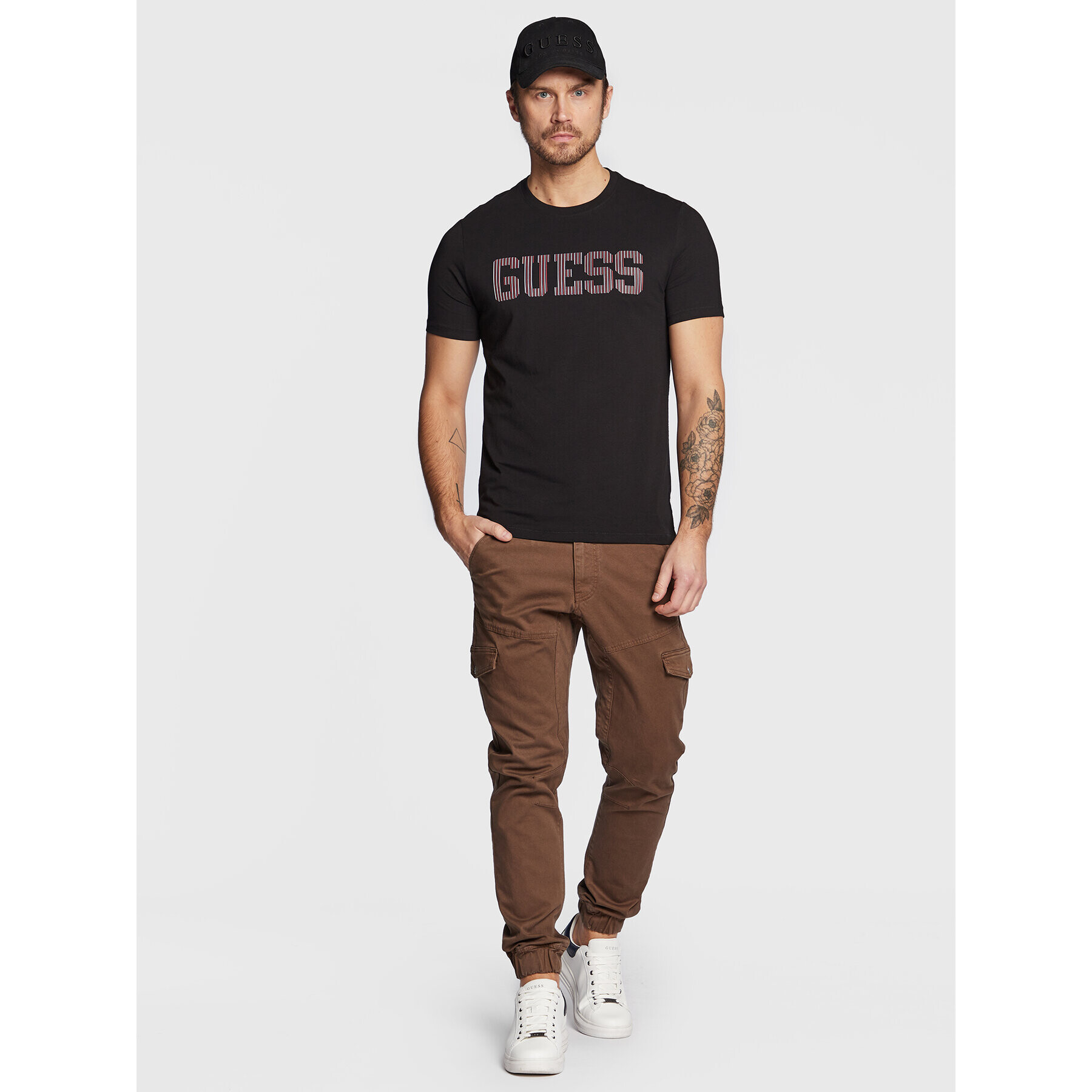 Guess Tricou M3RI05 J1314 Negru Slim Fit - Pled.ro