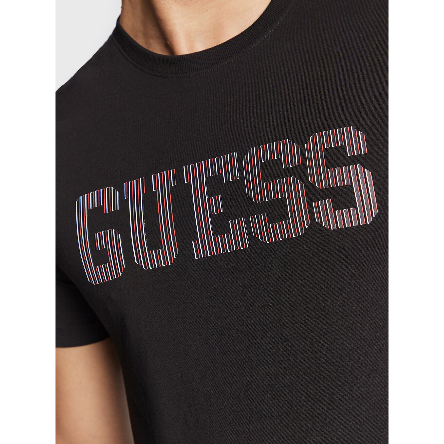 Guess Tricou M3RI05 J1314 Negru Slim Fit - Pled.ro