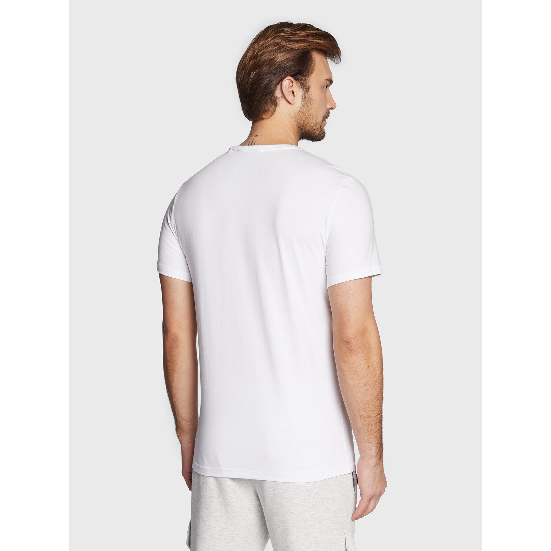 Guess Tricou M3RI11 J1314 Alb Slim Fit - Pled.ro