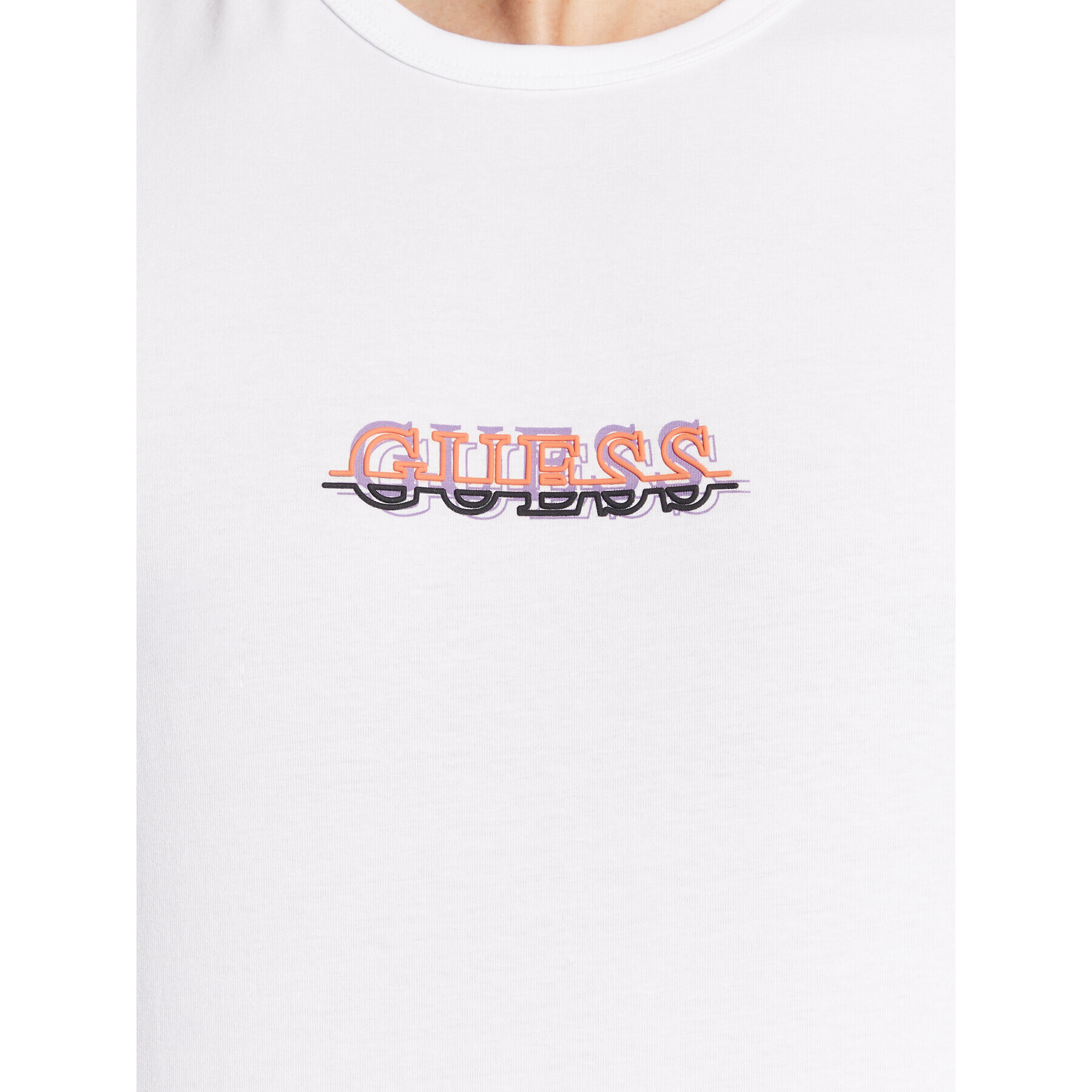 Guess Tricou M3RI11 J1314 Alb Slim Fit - Pled.ro