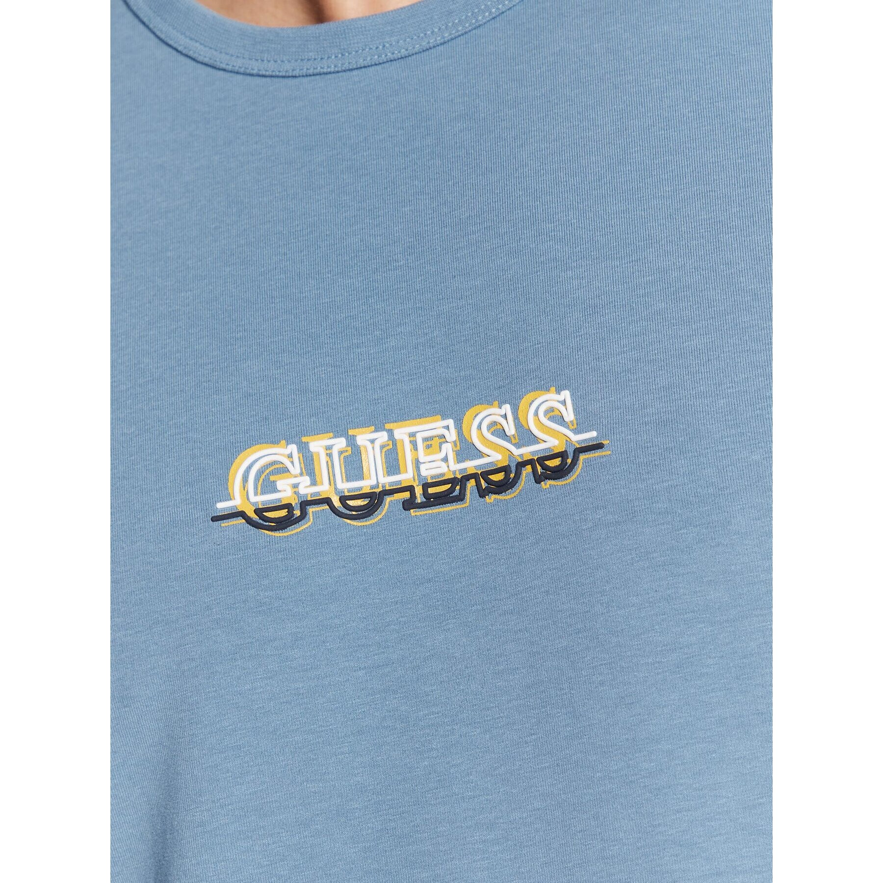 Guess Tricou M3RI11 J1314 Albastru Slim Fit - Pled.ro