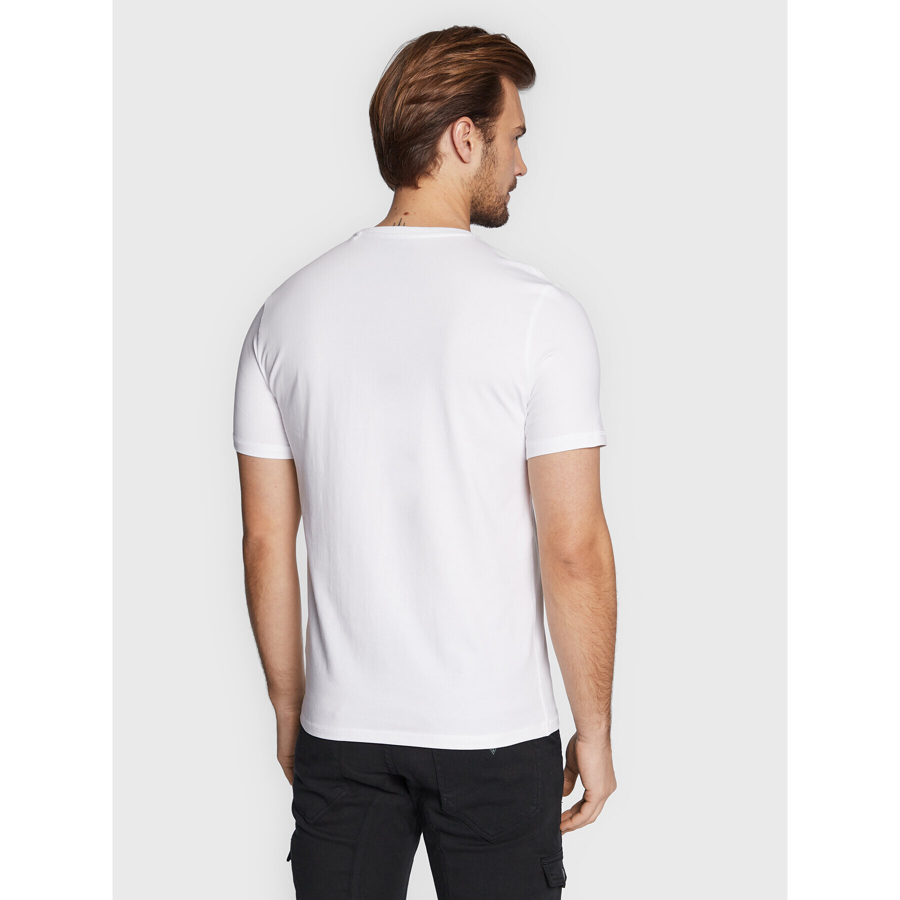 Guess Tricou M3RI12 J1314 Alb Slim Fit - Pled.ro