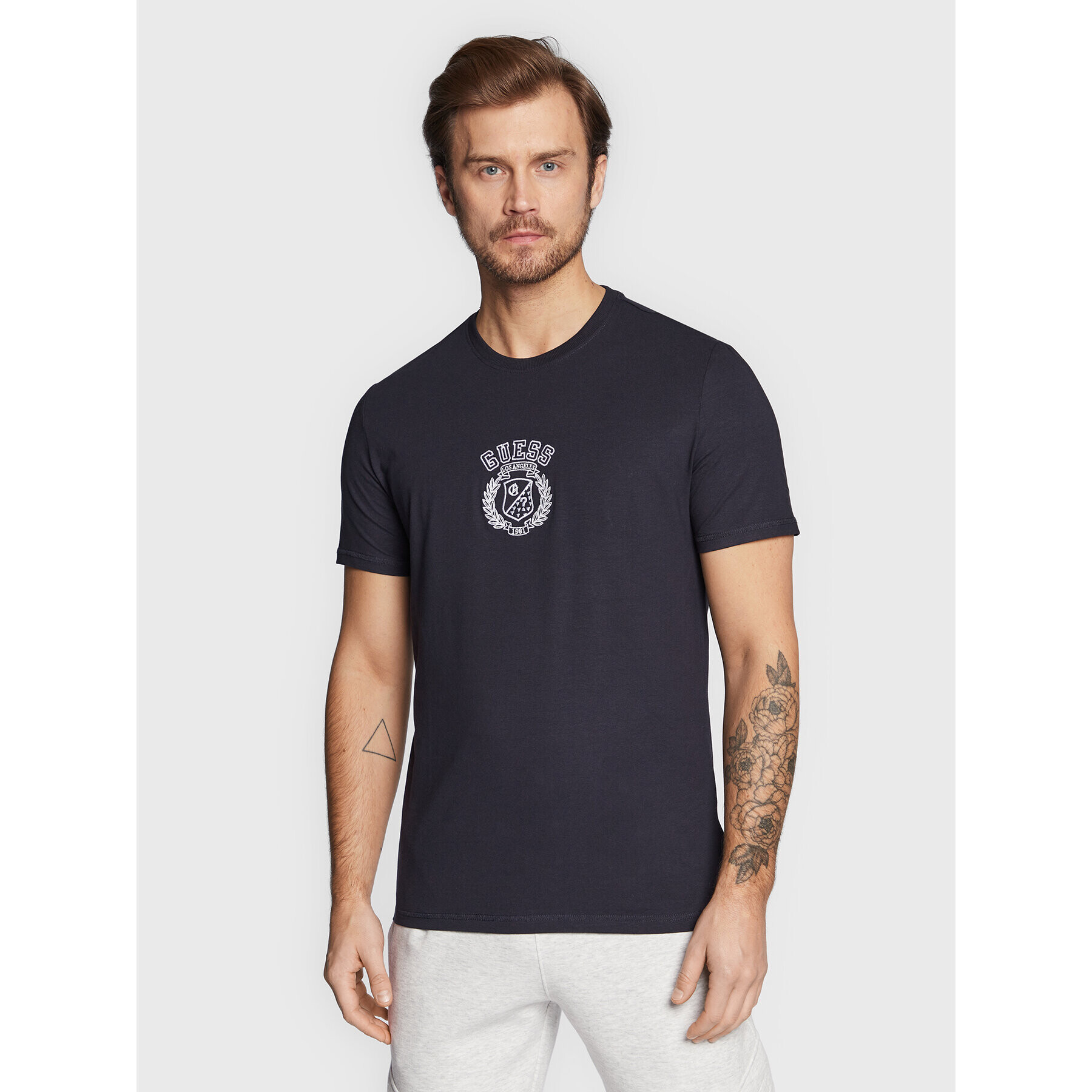 Guess Tricou M3RI19 J1314 Bleumarin Slim Fit - Pled.ro