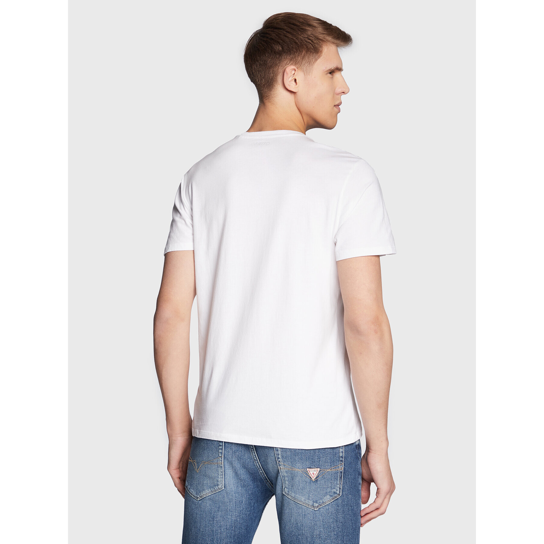 Guess Tricou M3RI52 KBDK0 Alb Slim Fit - Pled.ro