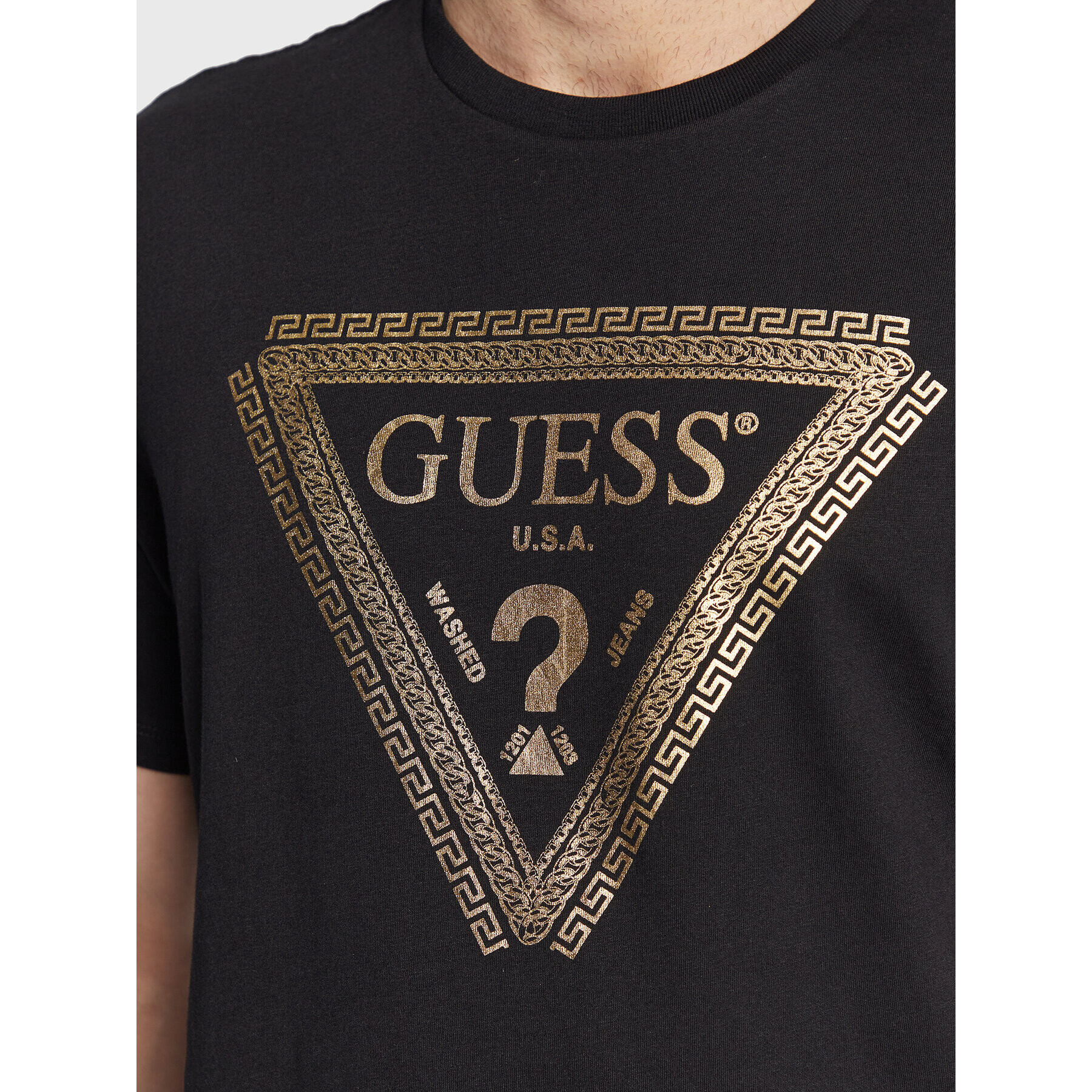 Guess Tricou M3RI68 KBDK0 Negru Slim Fit - Pled.ro