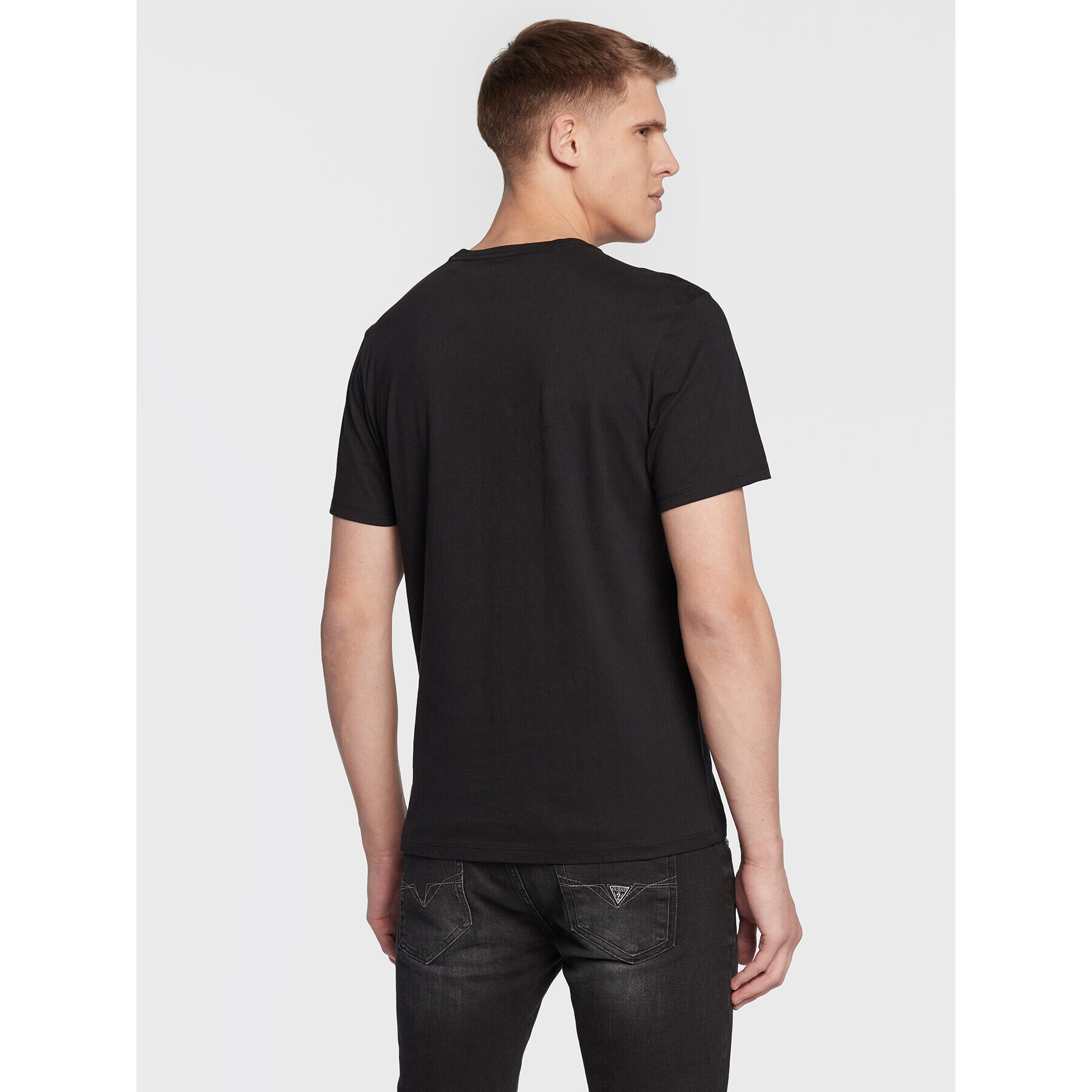 Guess Tricou M3RI73 KBDK0 Negru Slim Fit - Pled.ro