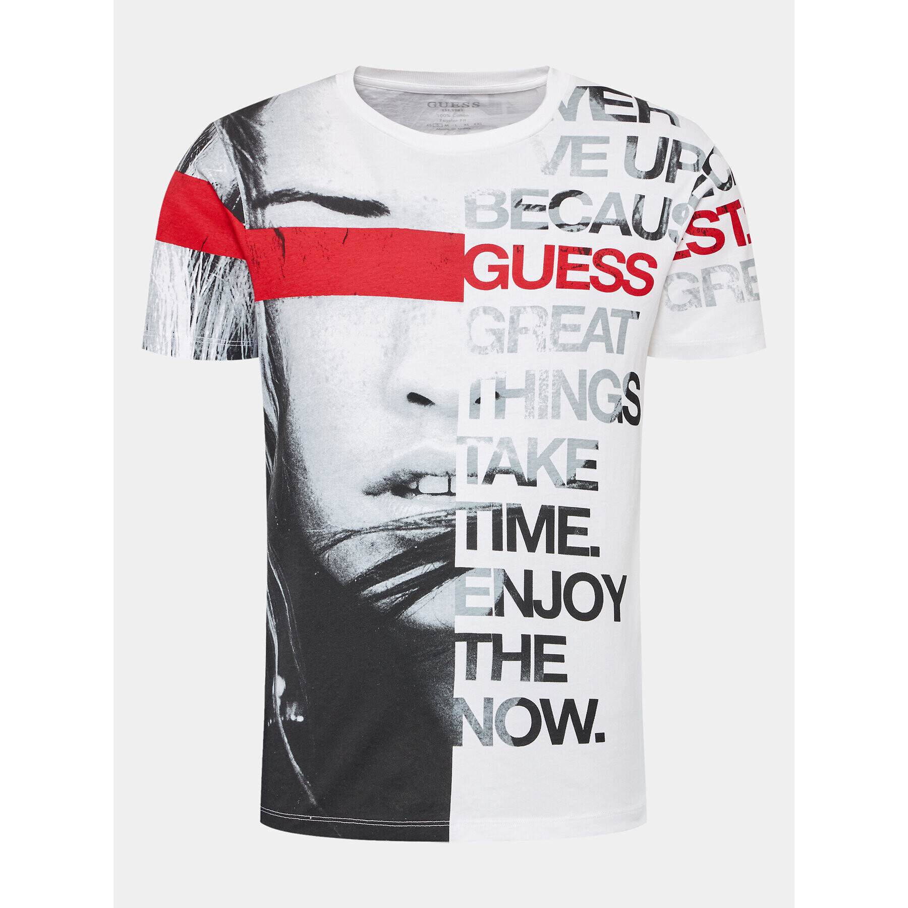 Guess Tricou M3YI04 I3Z13 Alb Regular Fit - Pled.ro