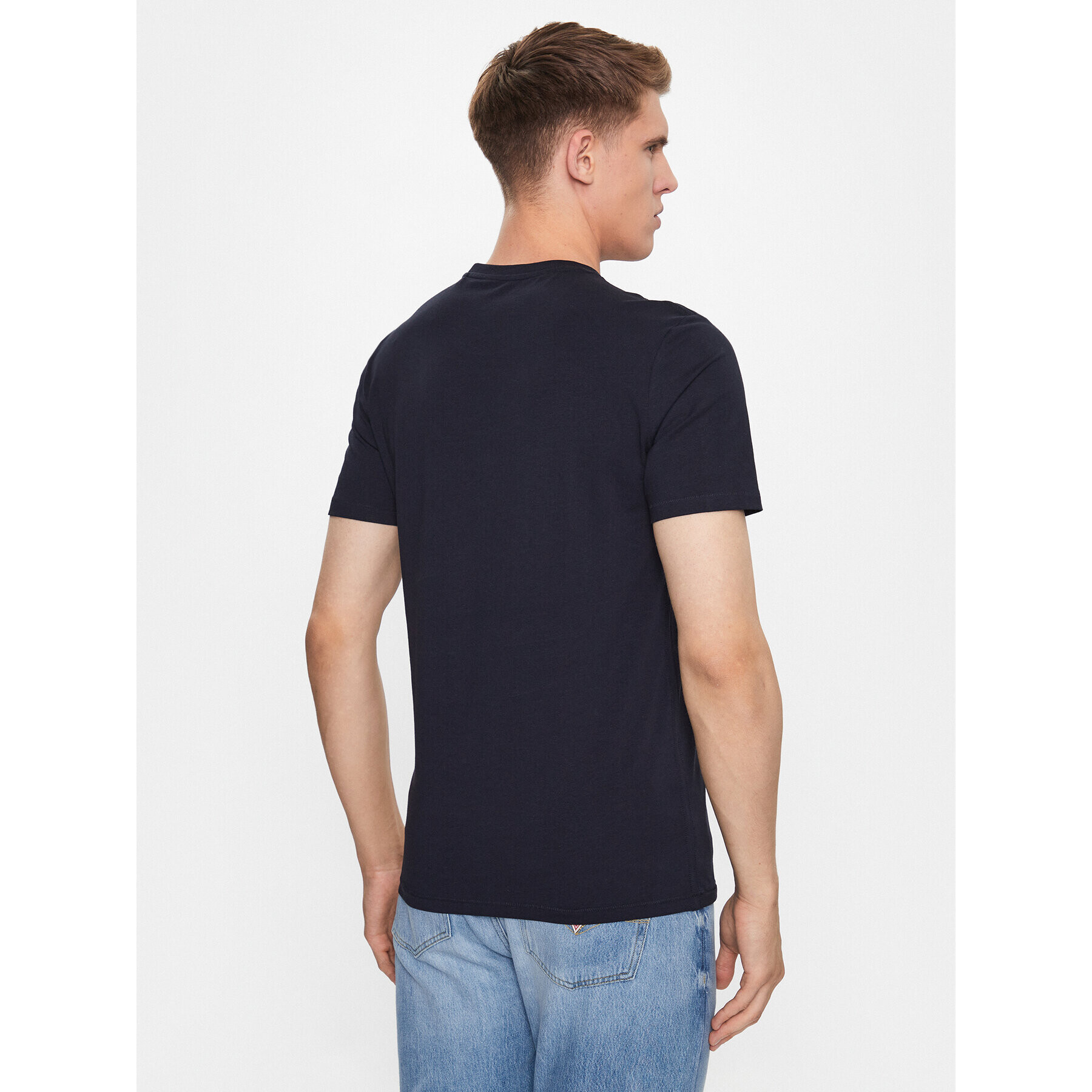 Guess Tricou M3YI22 J1314 Bleumarin Slim Fit - Pled.ro