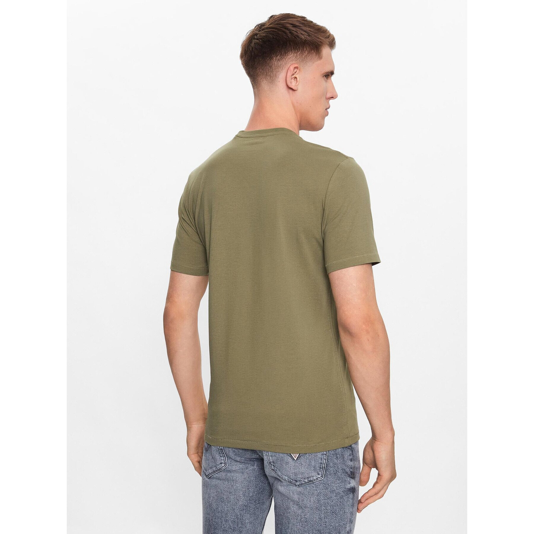 Guess Tricou M3YI22 J1314 Verde Slim Fit - Pled.ro