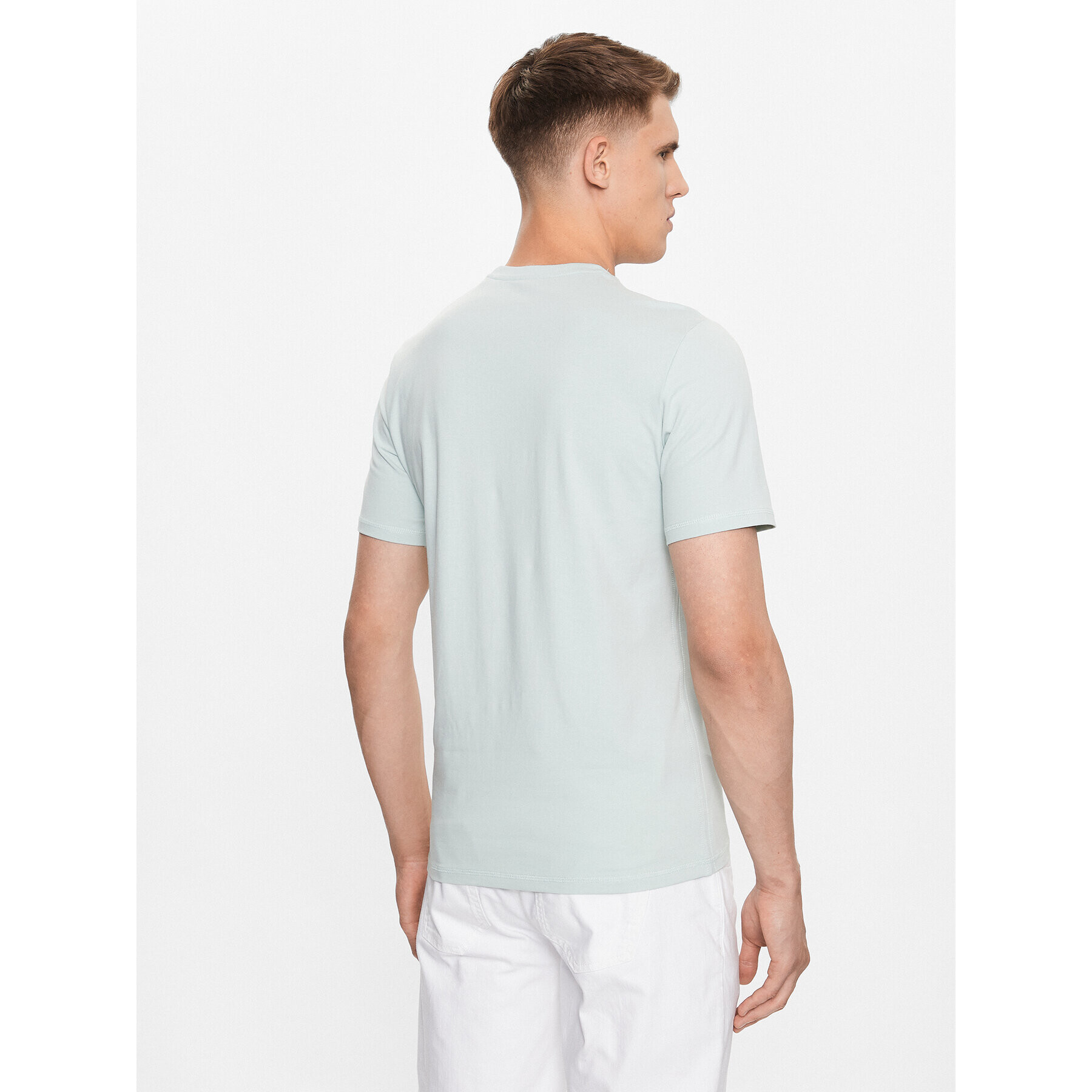 Guess Tricou M3YI26 J1314 Albastru Slim Fit - Pled.ro