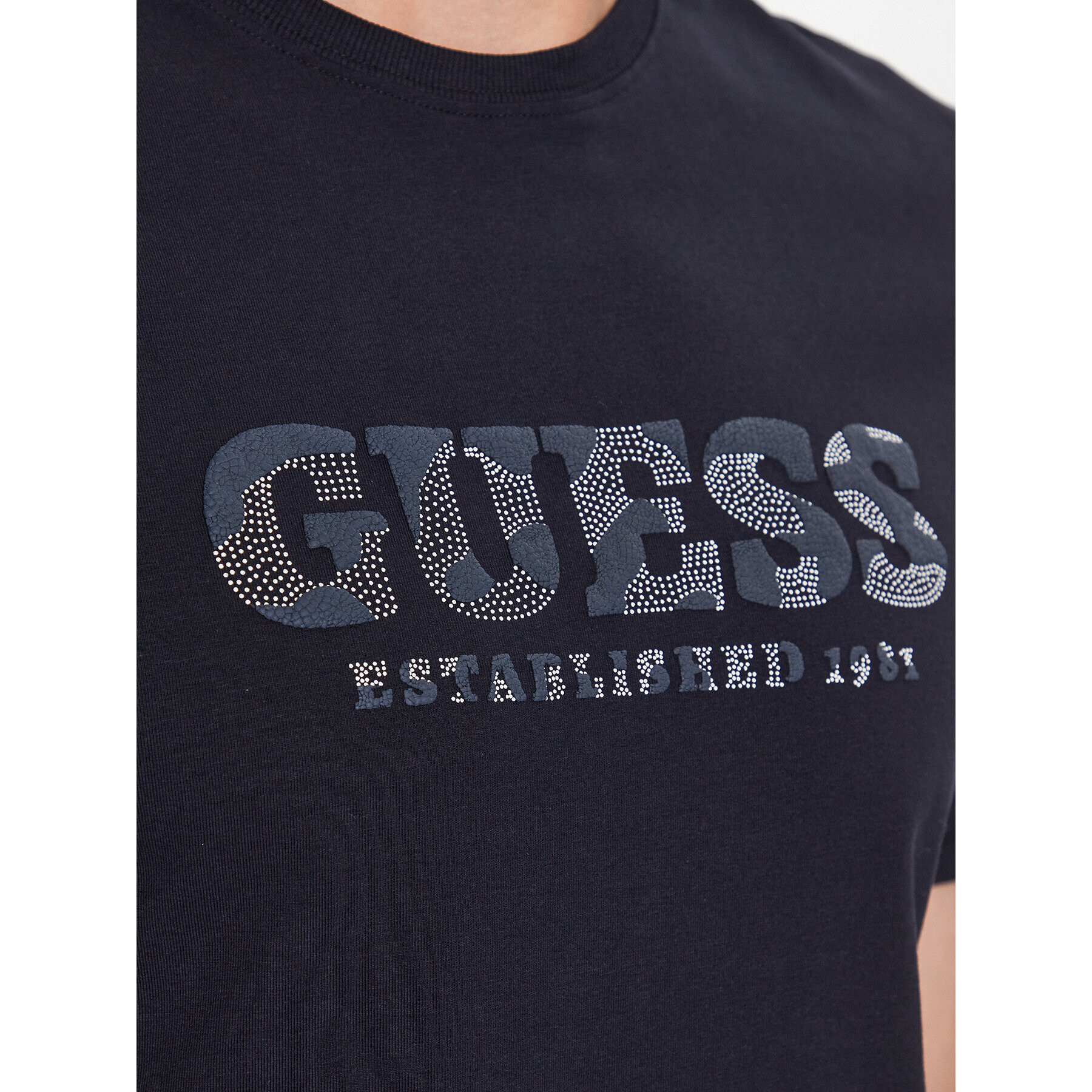 Guess Tricou M3YI26 J1314 Bleumarin Slim Fit - Pled.ro