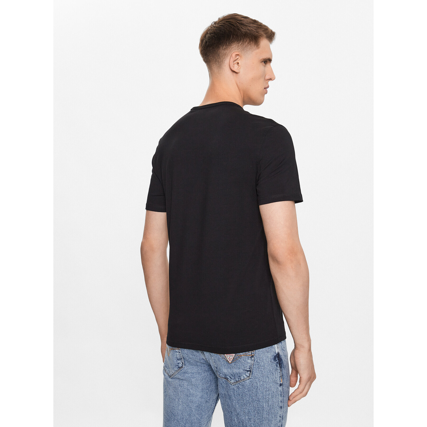 Guess Tricou M3YI27 J1314 Negru Slim Fit - Pled.ro