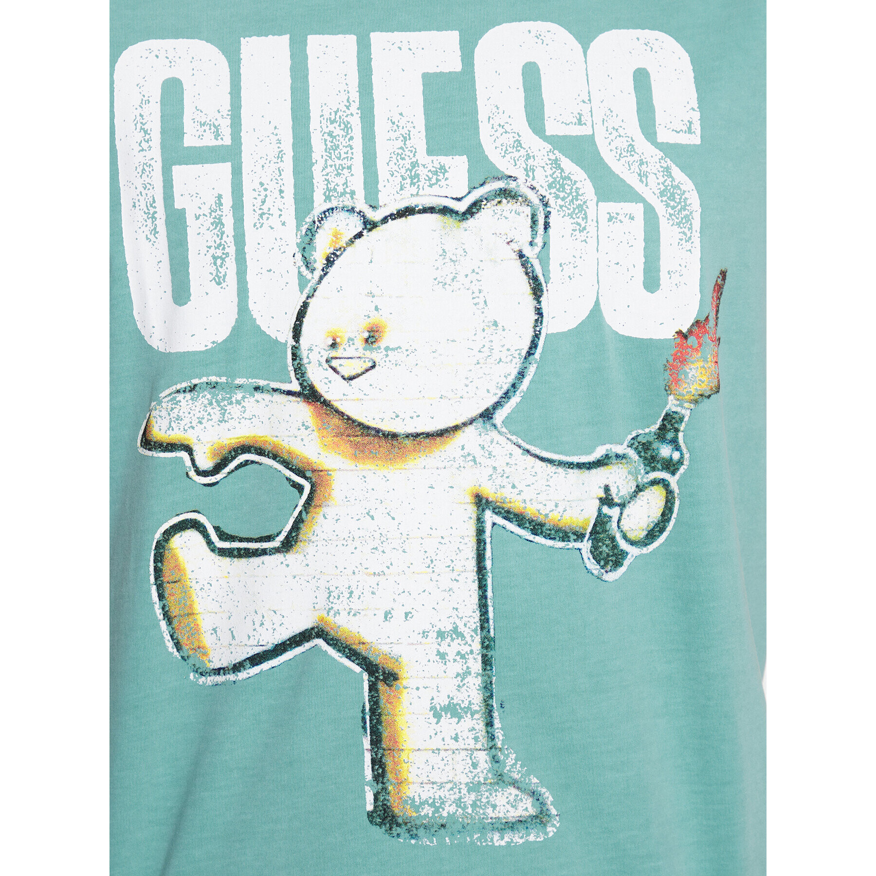 Guess Tricou M3YI88 KBDL0 Albastru Regular Fit - Pled.ro