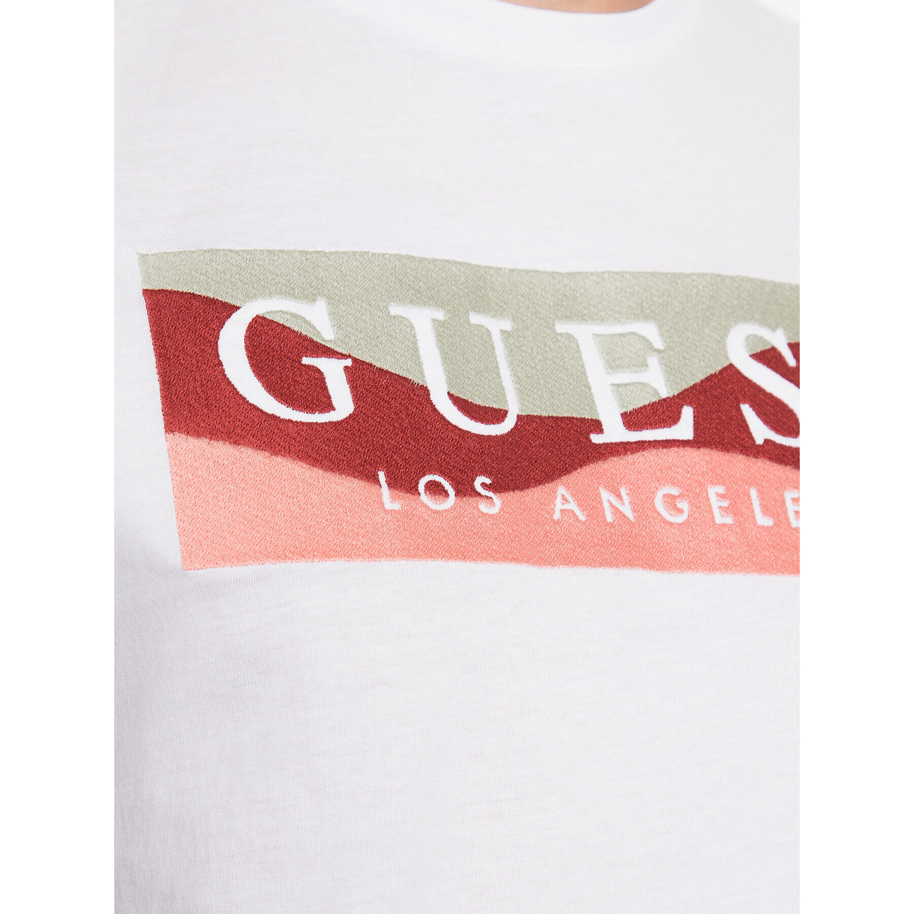 Guess Tricou M3YI90 K9RM1 Alb Slim Fit - Pled.ro