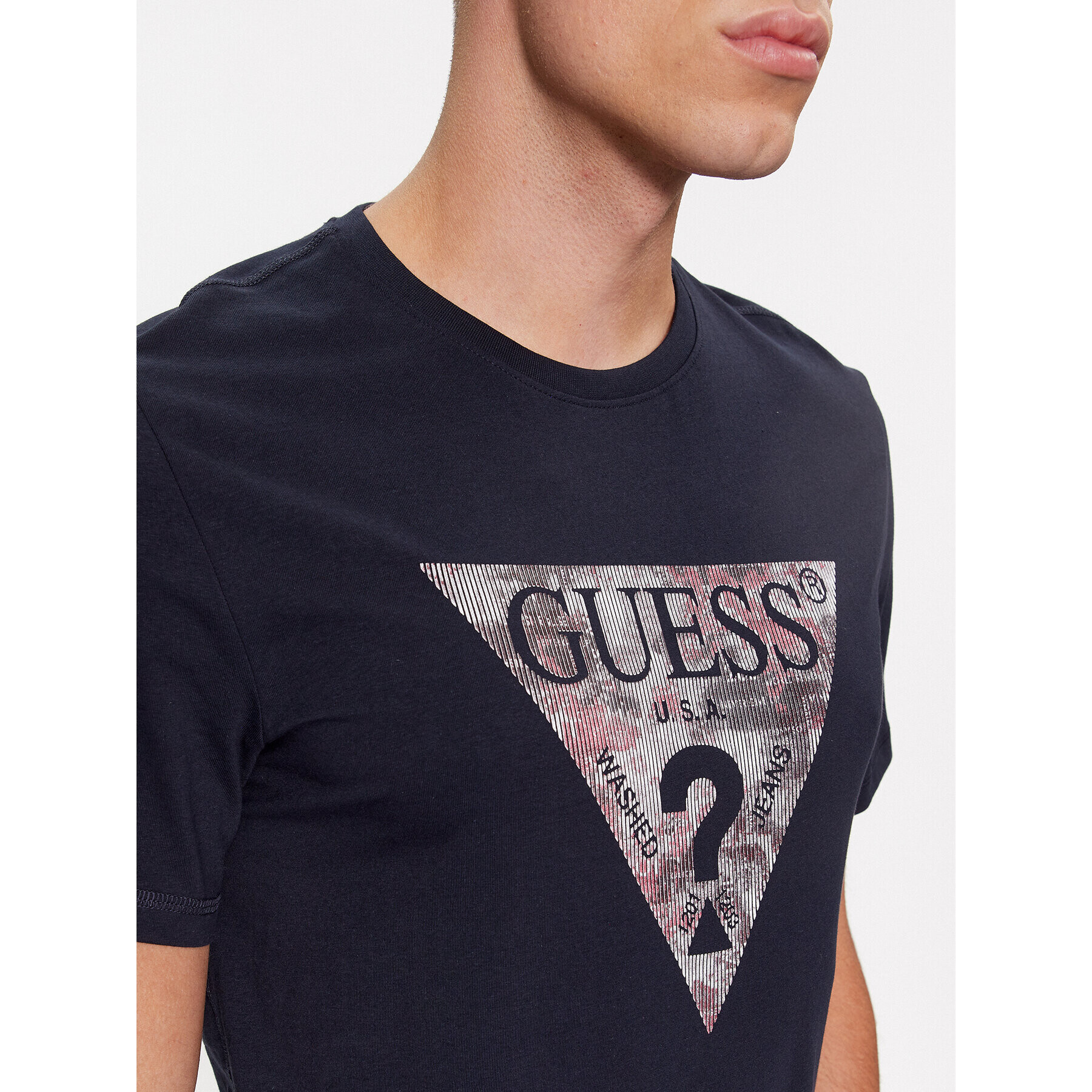 Guess Tricou M4RI29 J1314 Albastru Slim Fit - Pled.ro