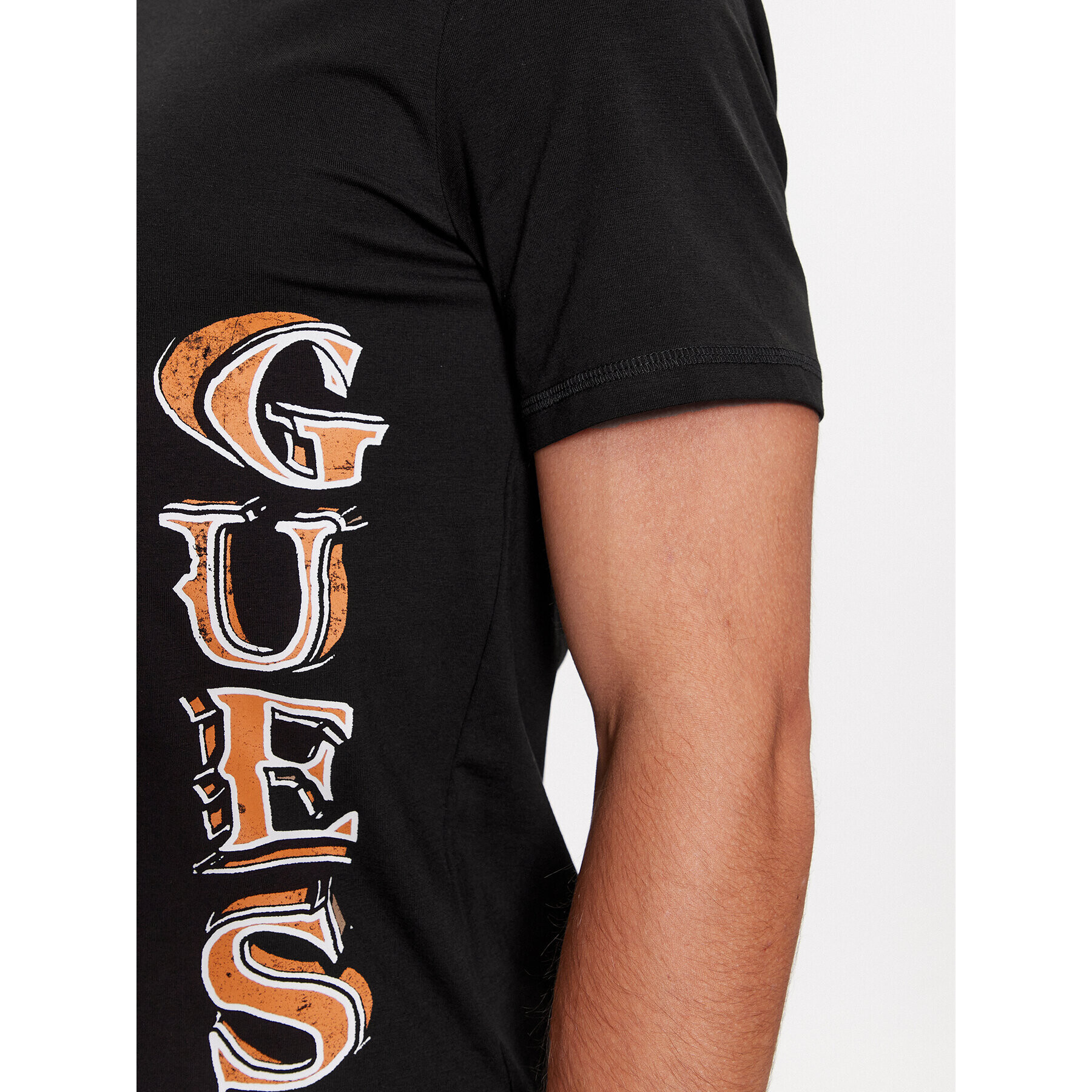 Guess Tricou M4RI30 J1314 Negru Slim Fit - Pled.ro