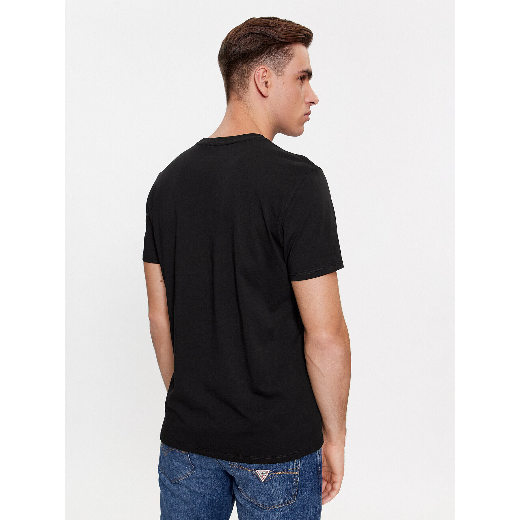 Guess Tricou M4RI62 K9RM1 Negru Slim Fit - Pled.ro