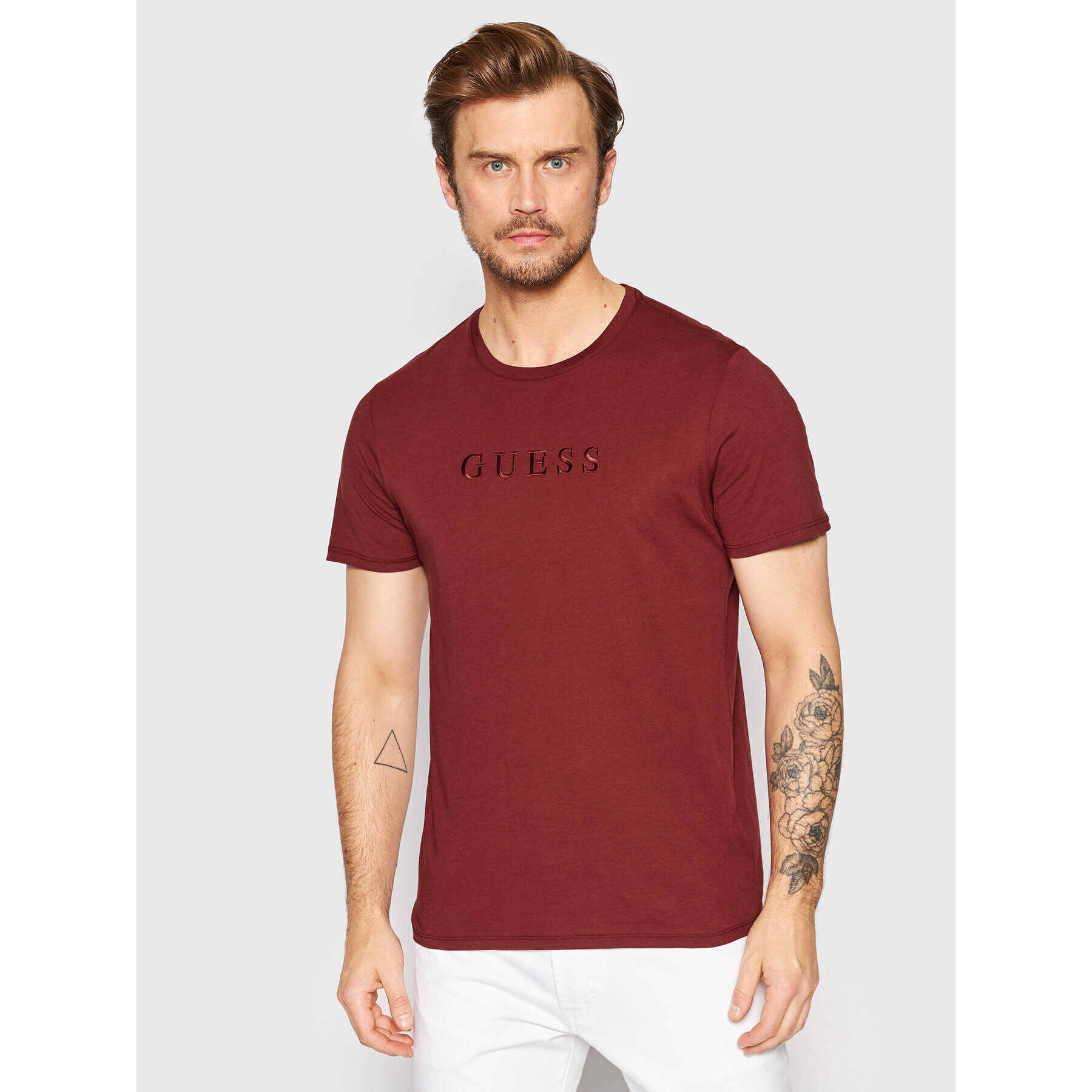 Guess Tricou M82P64 R7HD0 Vișiniu Regular Fit - Pled.ro