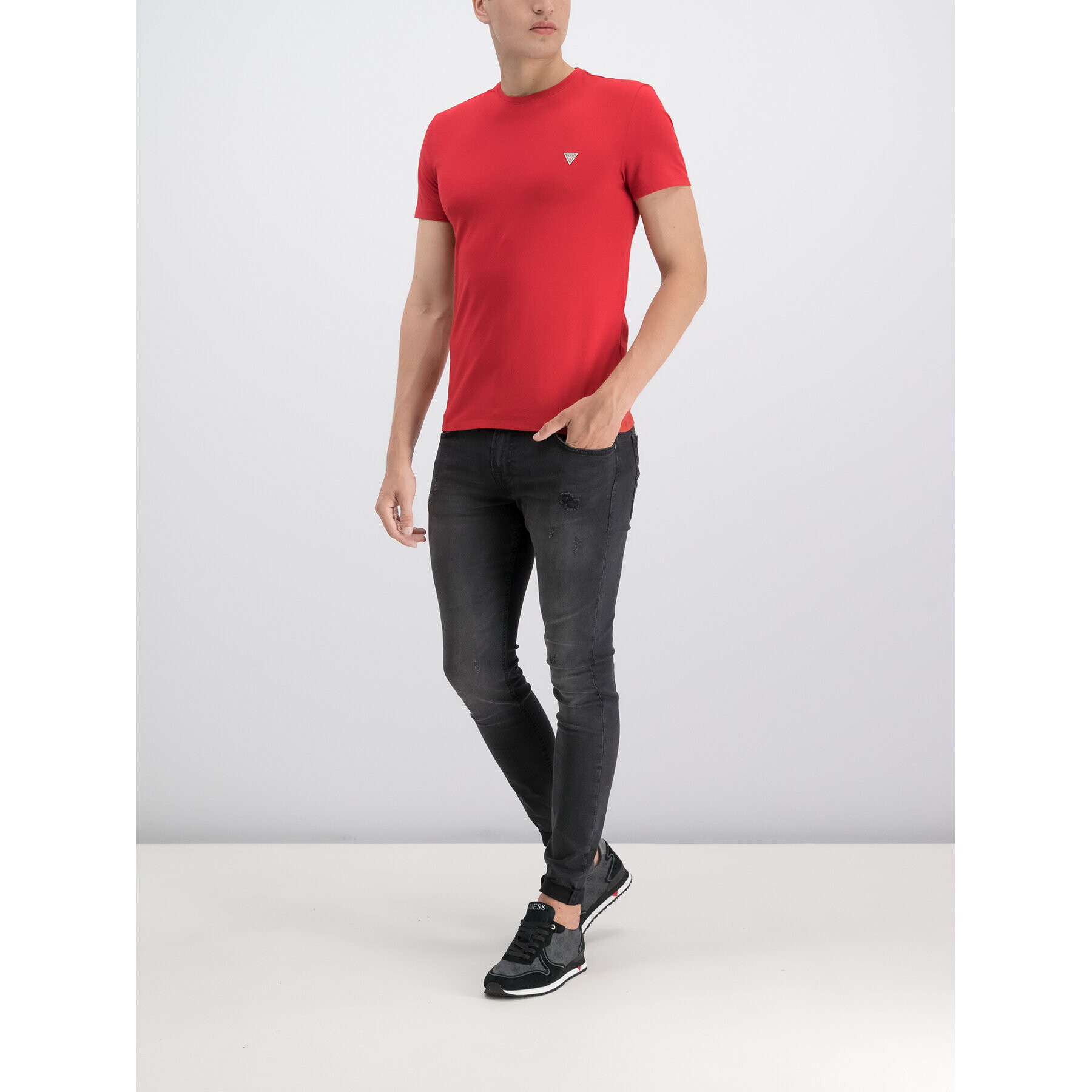 Guess Tricou M93I51 J1300 Roșu Slim Fit - Pled.ro