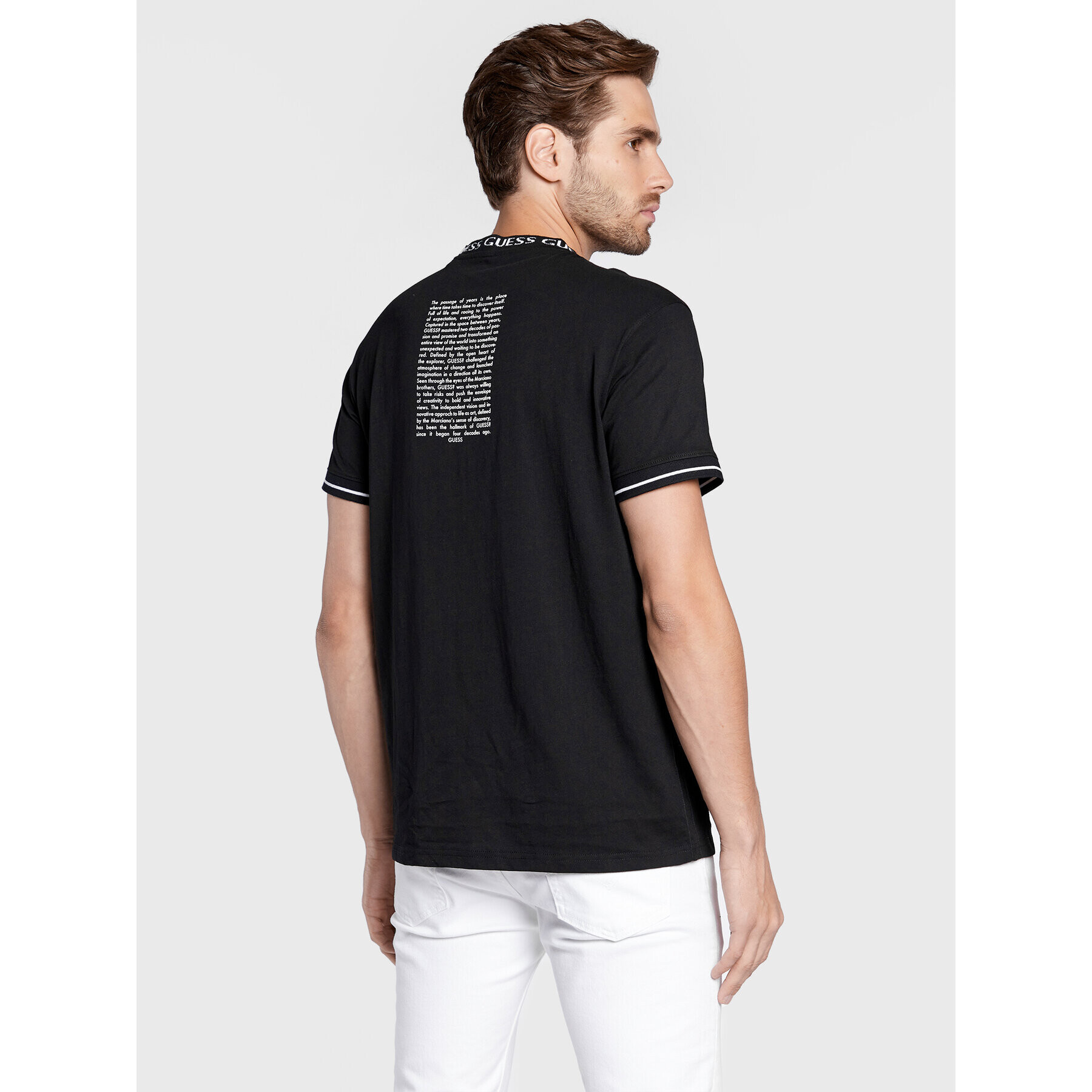 Guess Tricou Mads M2BI20 K8FQ4 Negru Regular Fit - Pled.ro