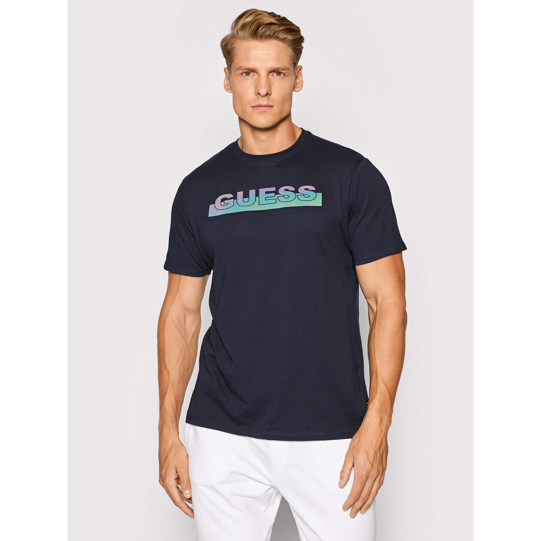 Guess Tricou MBBI40 KAVR0 Bleumarin Regular Fit - Pled.ro