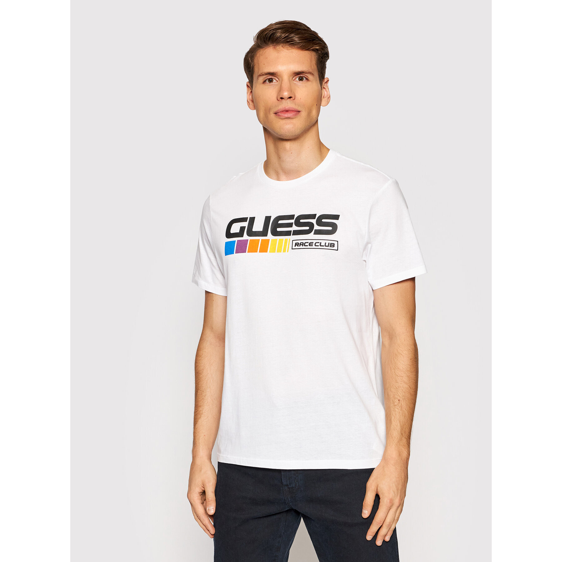 Guess Tricou MBBI41 KARC1 Alb Regular Fit - Pled.ro