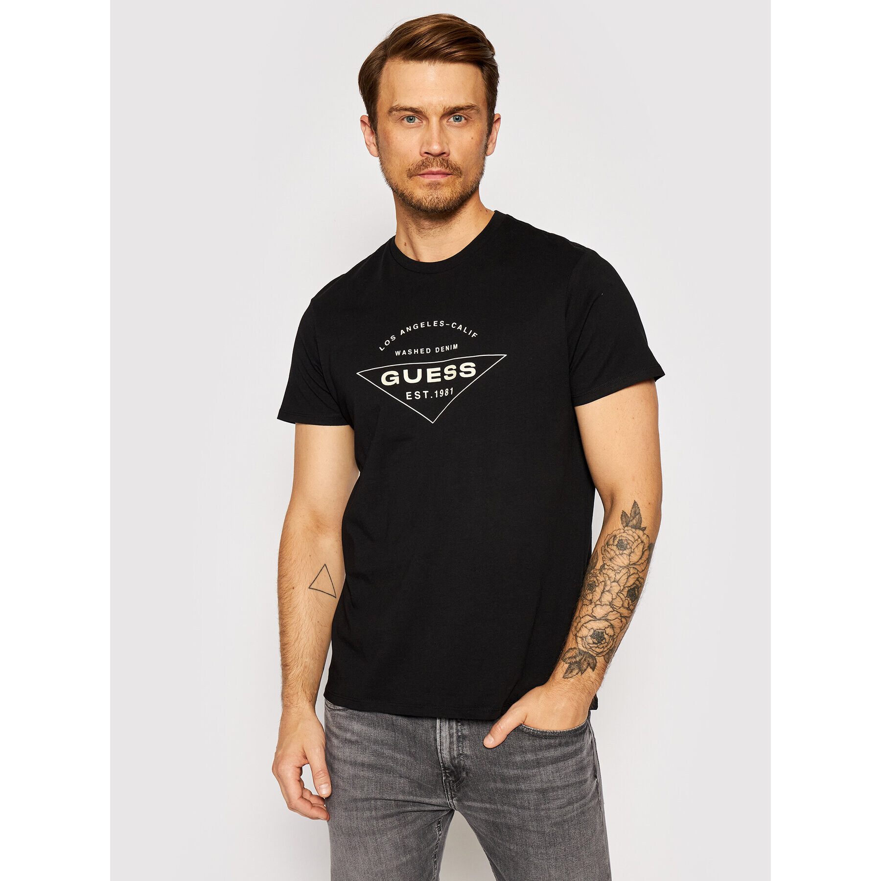 Guess Tricou MBYI05 R9RMD Negru Regular Fit - Pled.ro