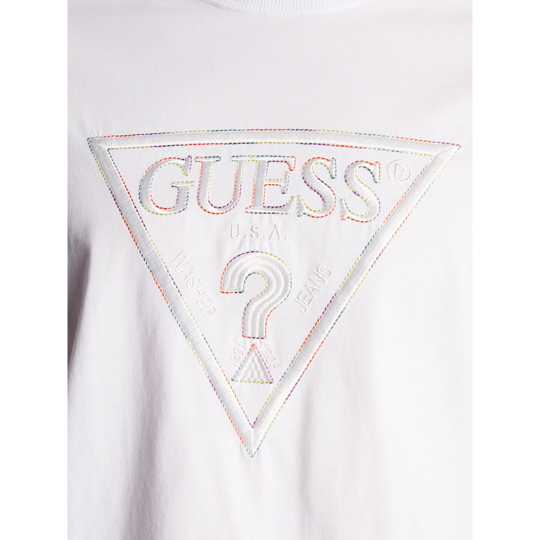 Guess Tricou Moisey M3RI15 K8FQ4 Alb Regular Fit - Pled.ro