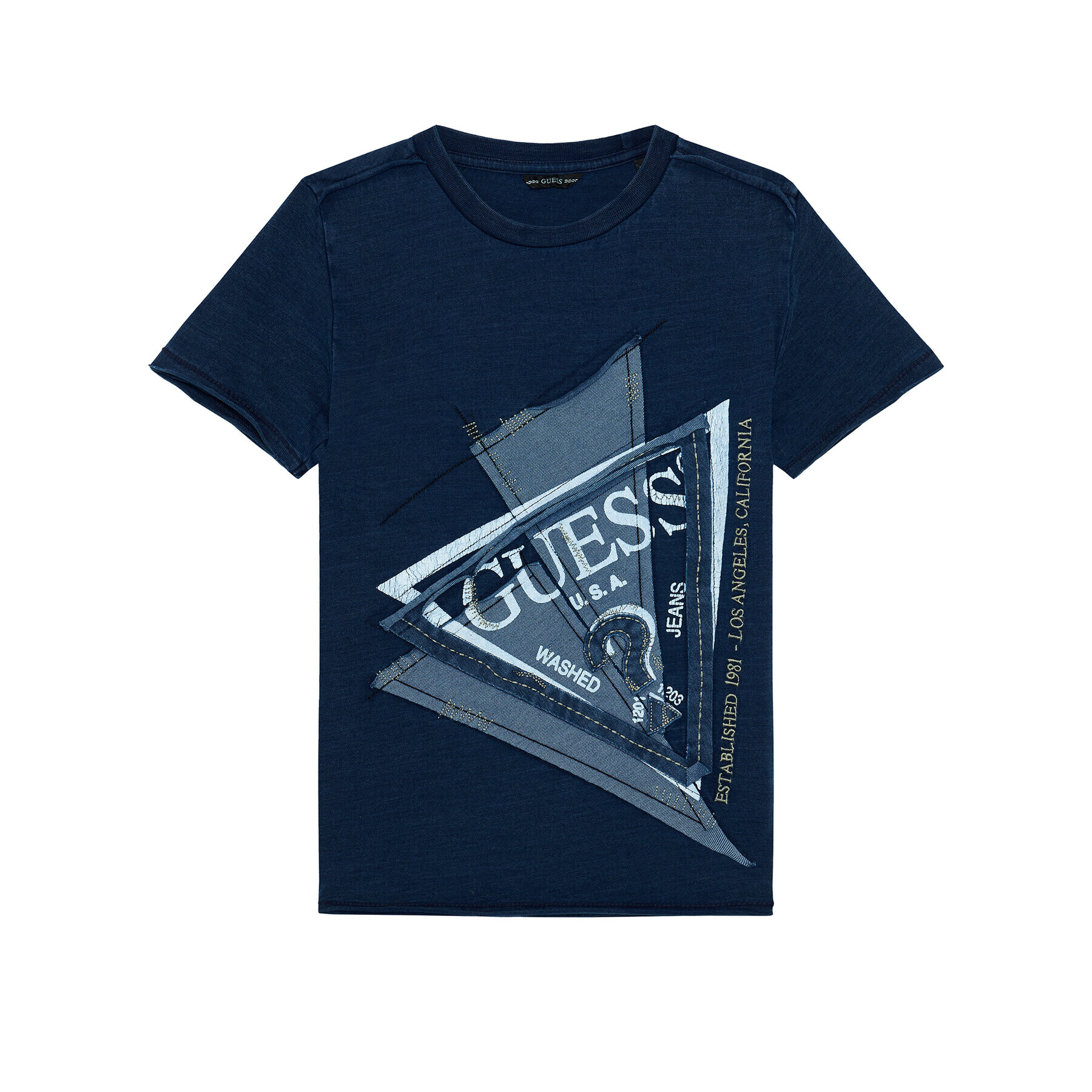 Guess Tricou N1RI12 K8GA0 Bleumarin Regular Fit - Pled.ro