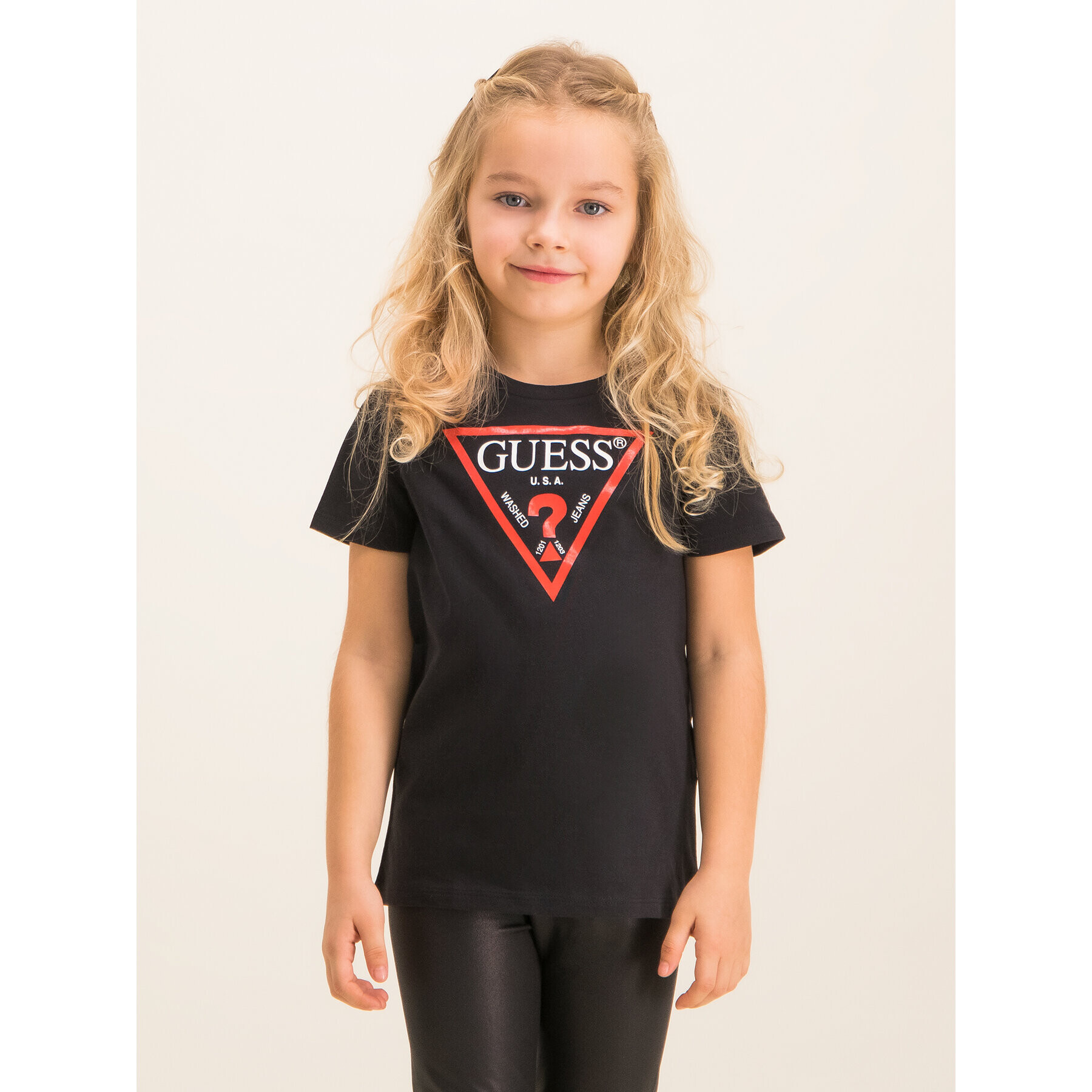 Guess Tricou N73I55 K5M20 Negru Regular Fit - Pled.ro