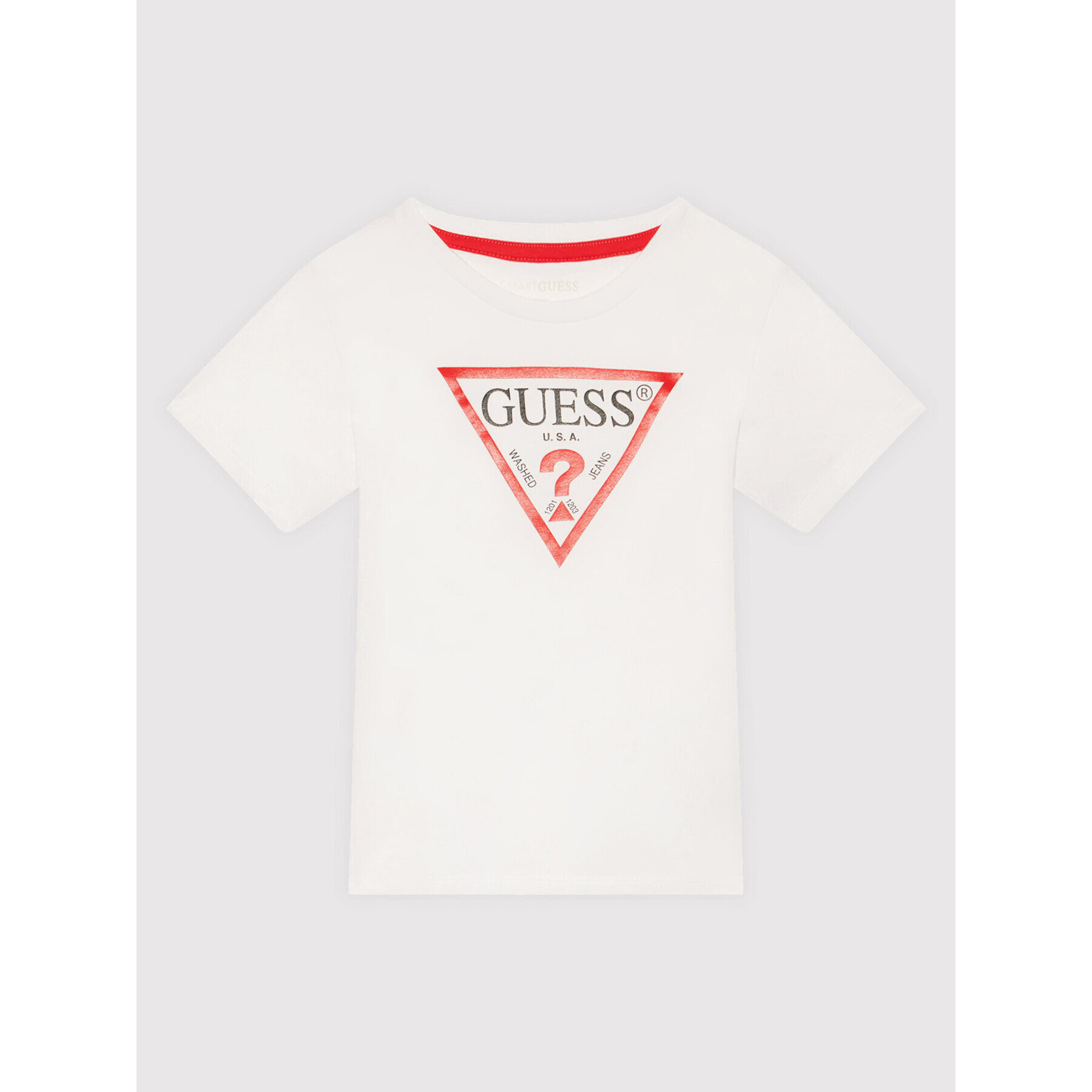 Guess Tricou N73I55 K8HM0 Alb Regular Fit - Pled.ro