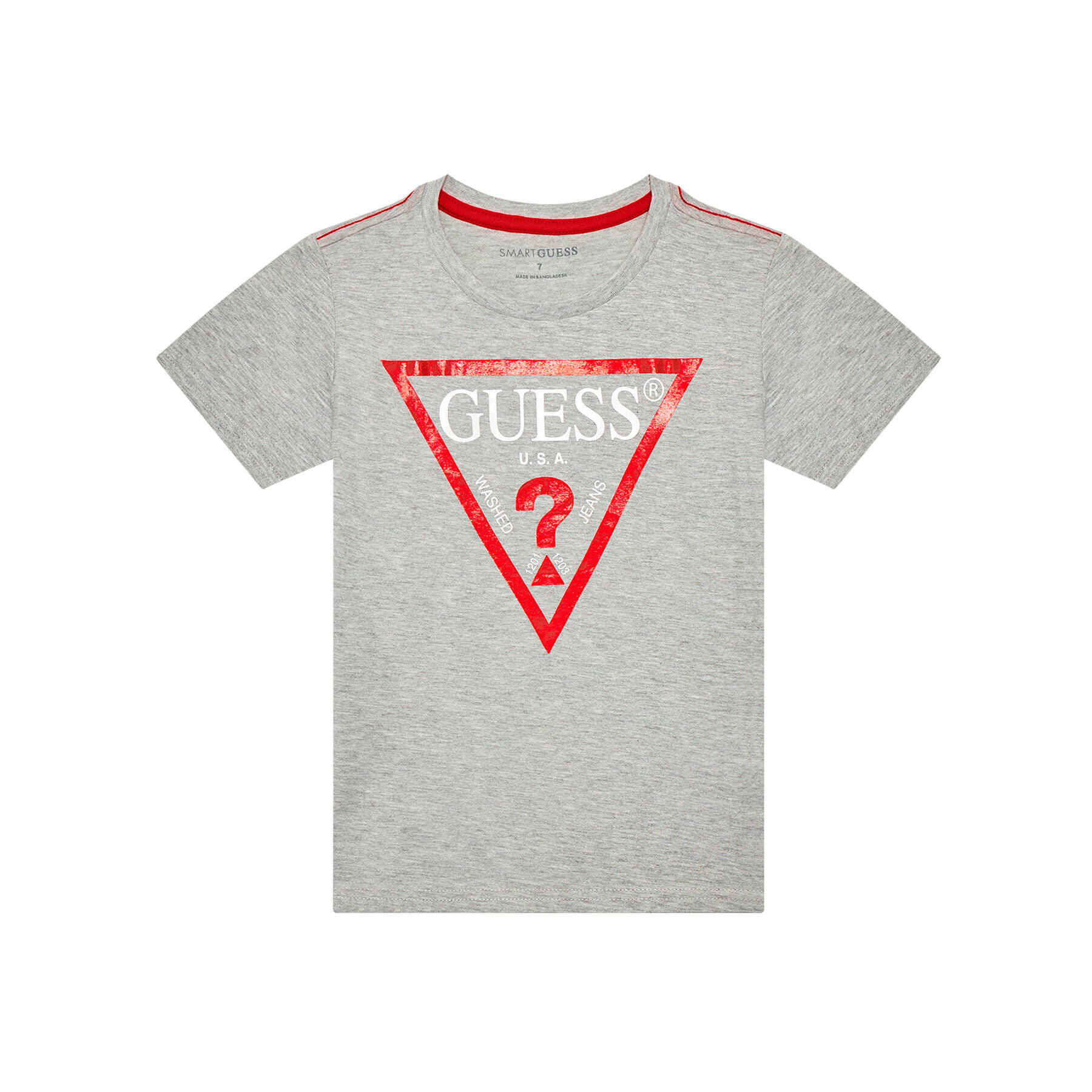 Guess Tricou N73I55 K8HM0 Gri Regular Fit - Pled.ro