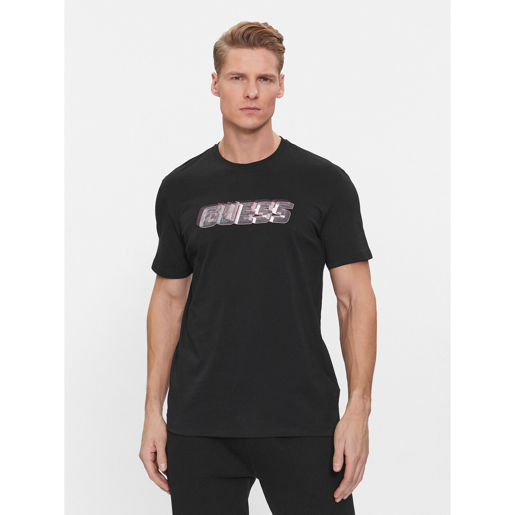 Guess Tricou Nikolas Z4RI10 I3Z14 Negru Regular Fit - Pled.ro