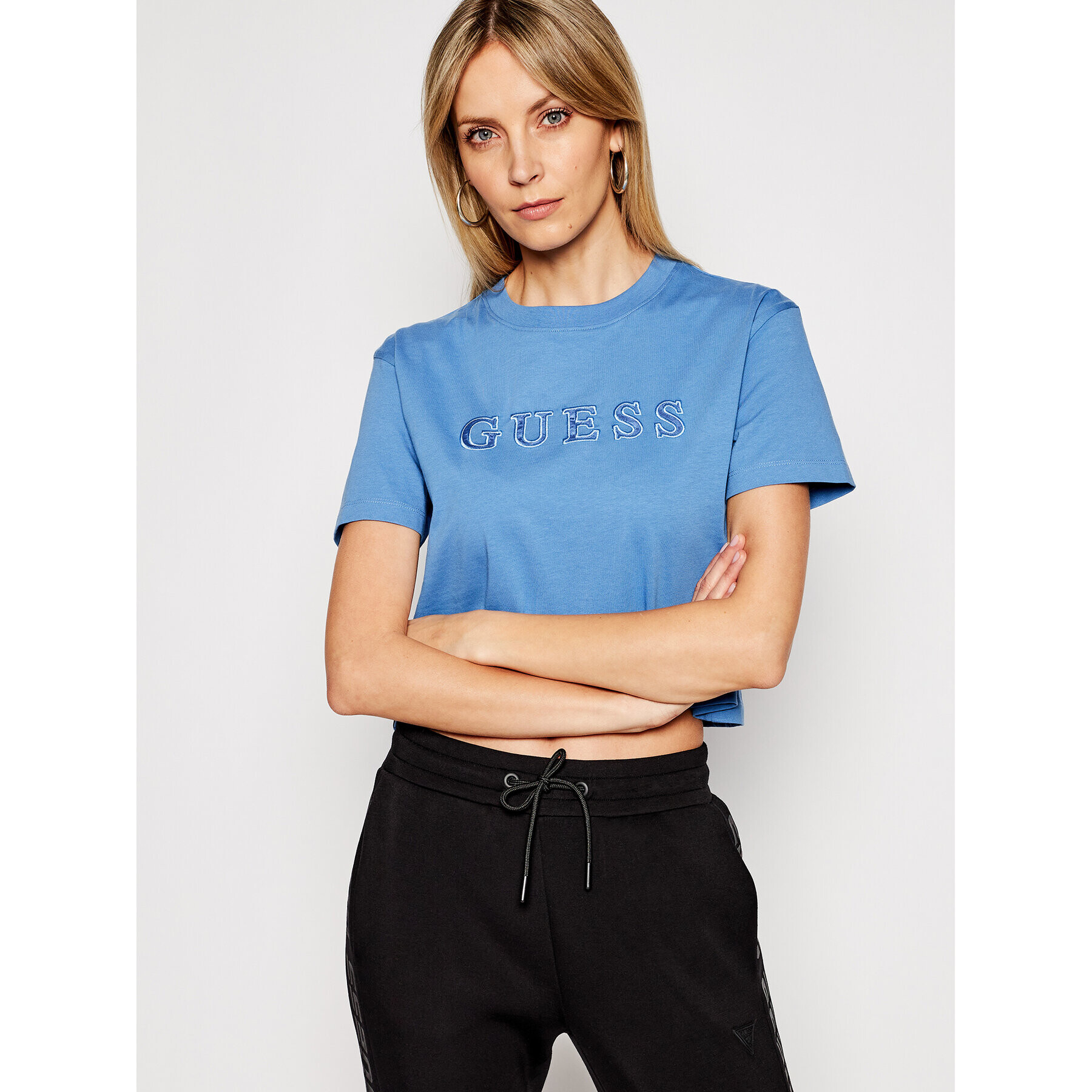 Guess Tricou O1GA06 K8HM0 Albastru Regular Fit - Pled.ro