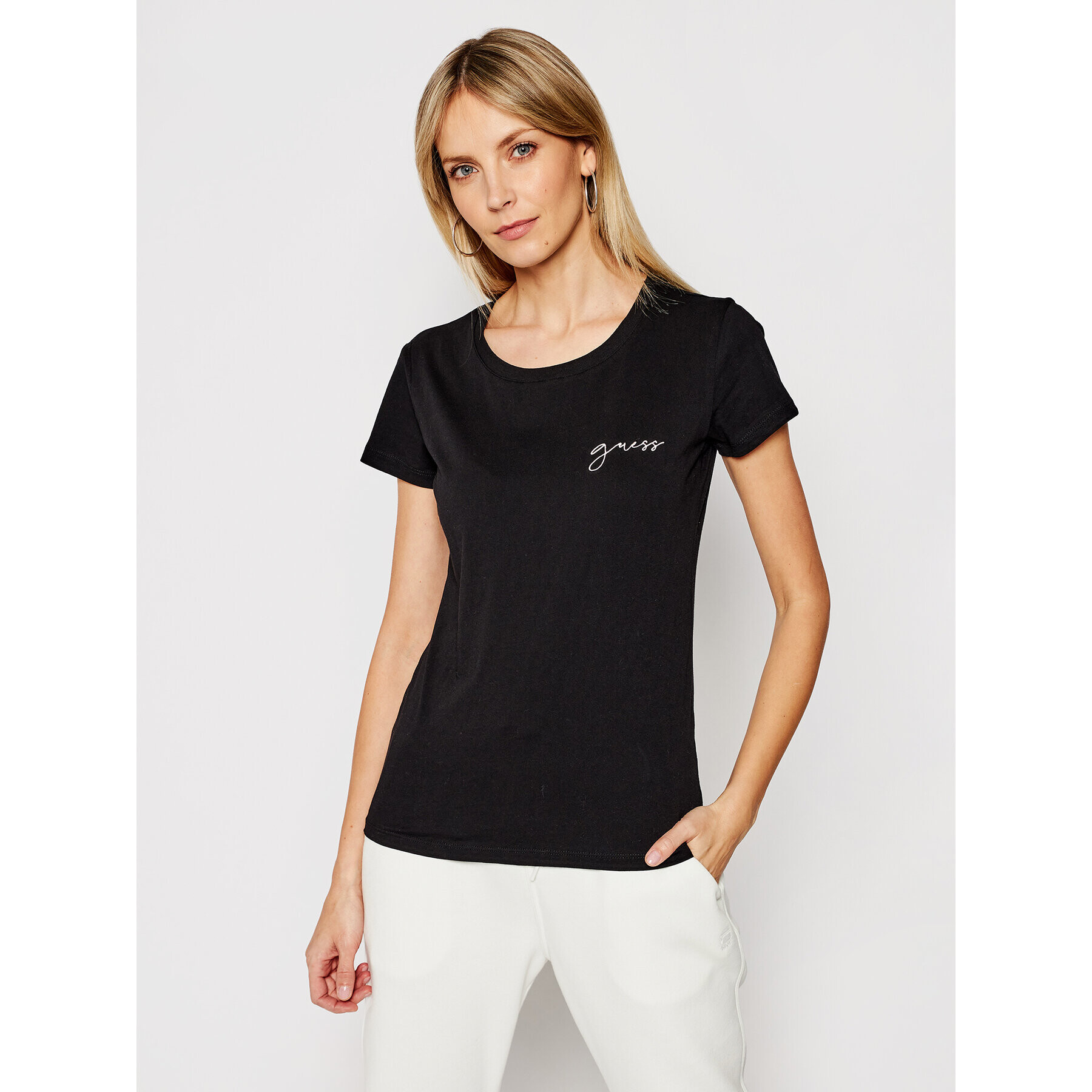 Guess Tricou O1GI03 K8HM0 Negru Regular Fit - Pled.ro