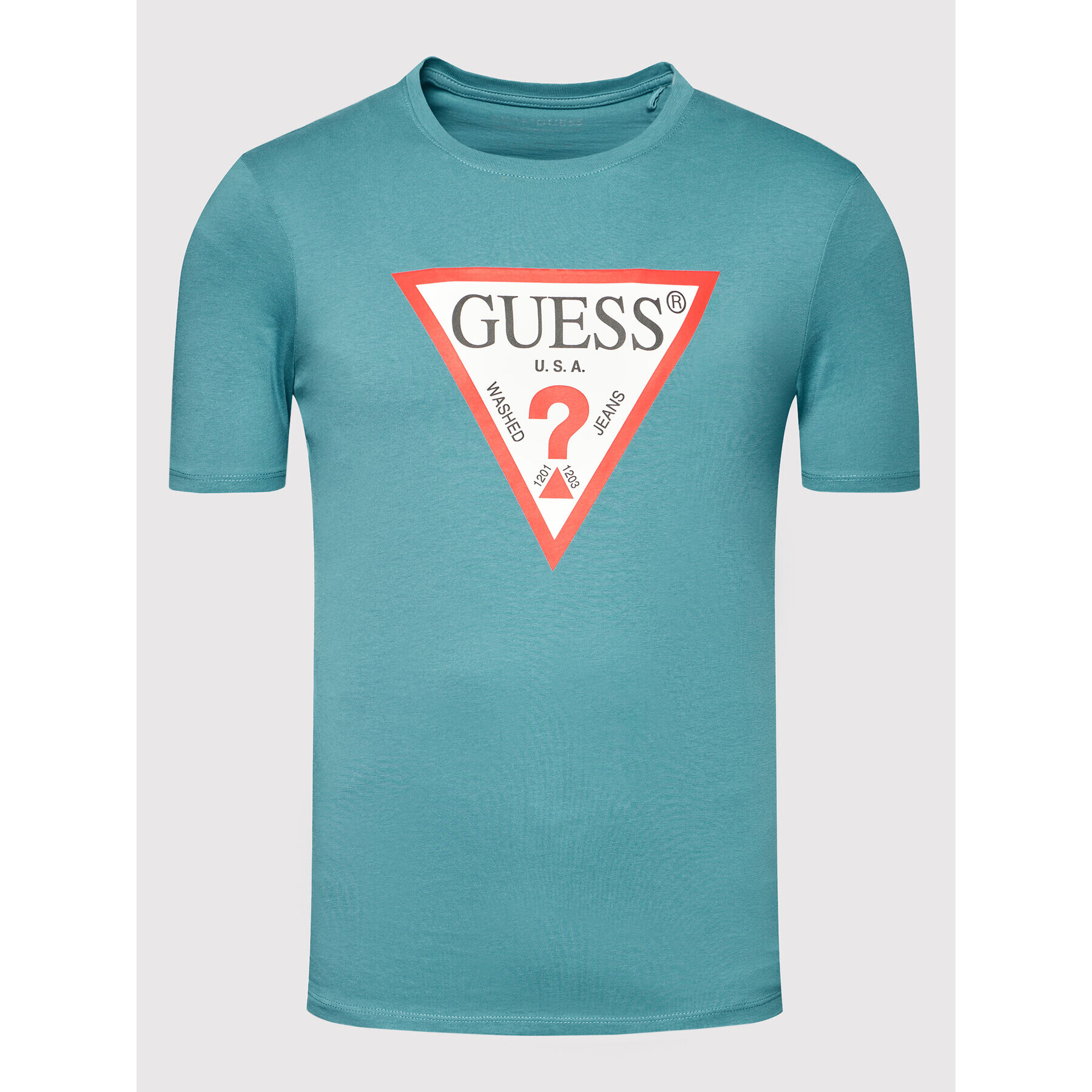 Guess Tricou Original Logo M1RI71 I3Z11 Verde Slim Fit - Pled.ro