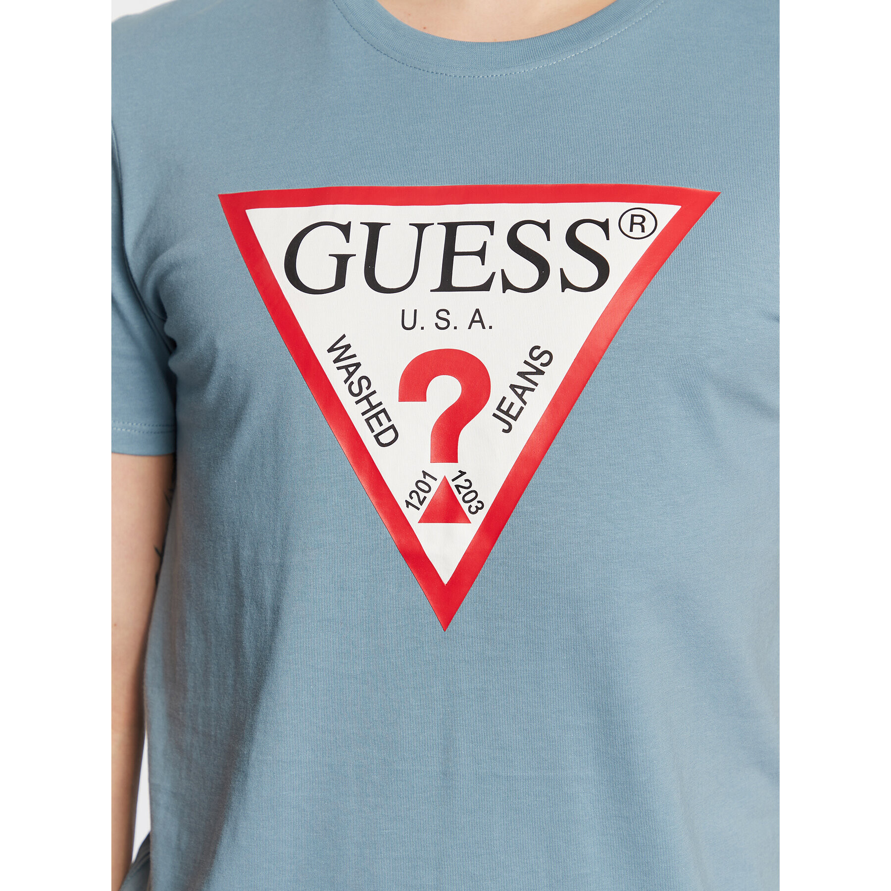 Guess Tricou Original Logo M2YI71 I3Z11 Albastru Slim Fit - Pled.ro