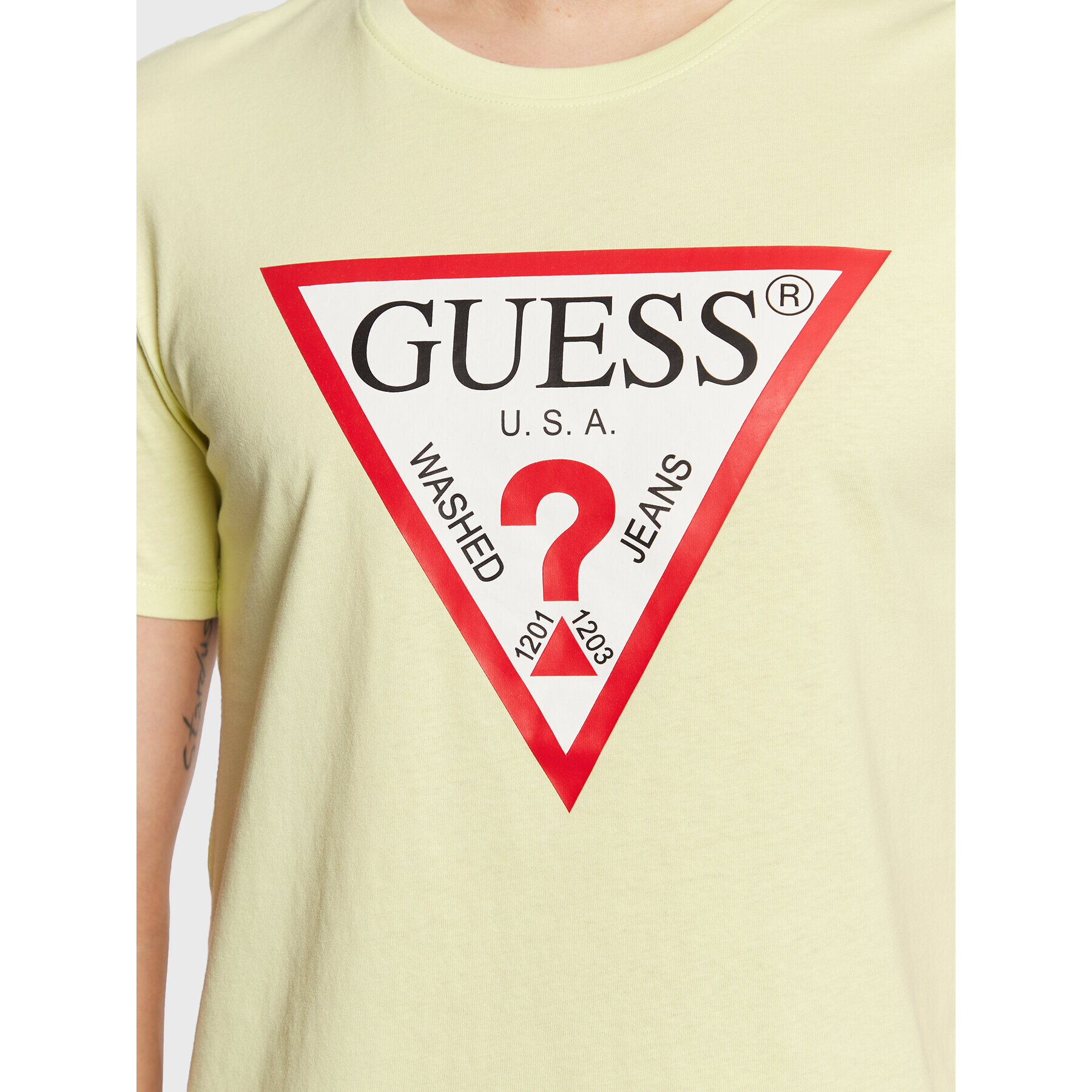 Guess Tricou Original Logo M2YI71 I3Z11 Galben Slim Fit - Pled.ro