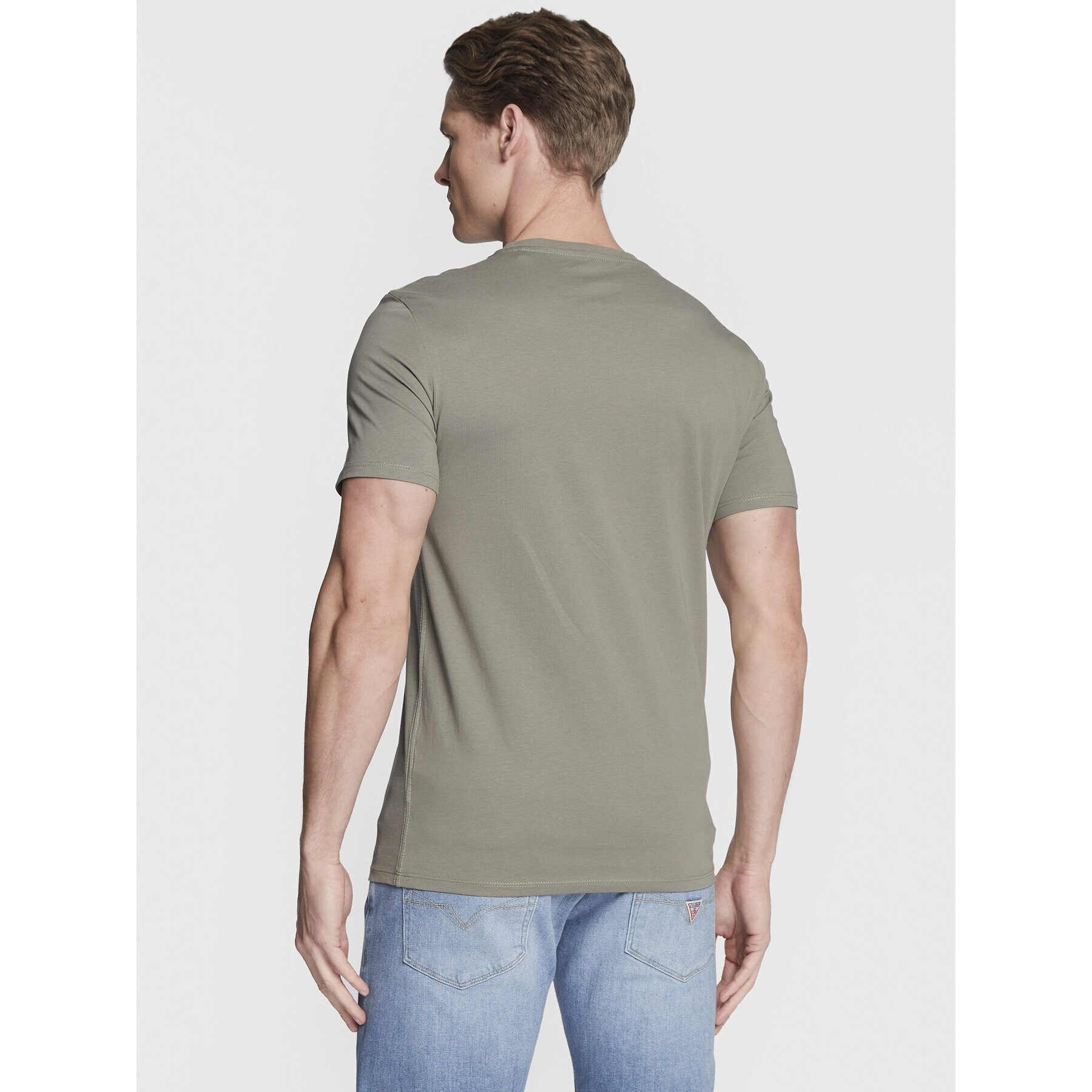 Guess Tricou Original Logo M2YI71 I3Z11 Verde Slim Fit - Pled.ro