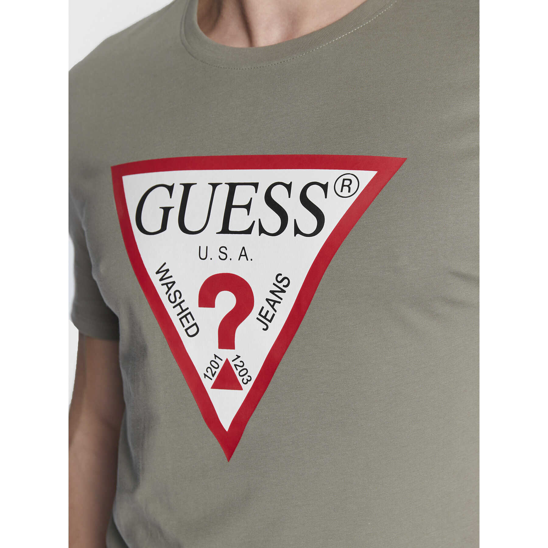 Guess Tricou Original Logo M2YI71 I3Z11 Verde Slim Fit - Pled.ro