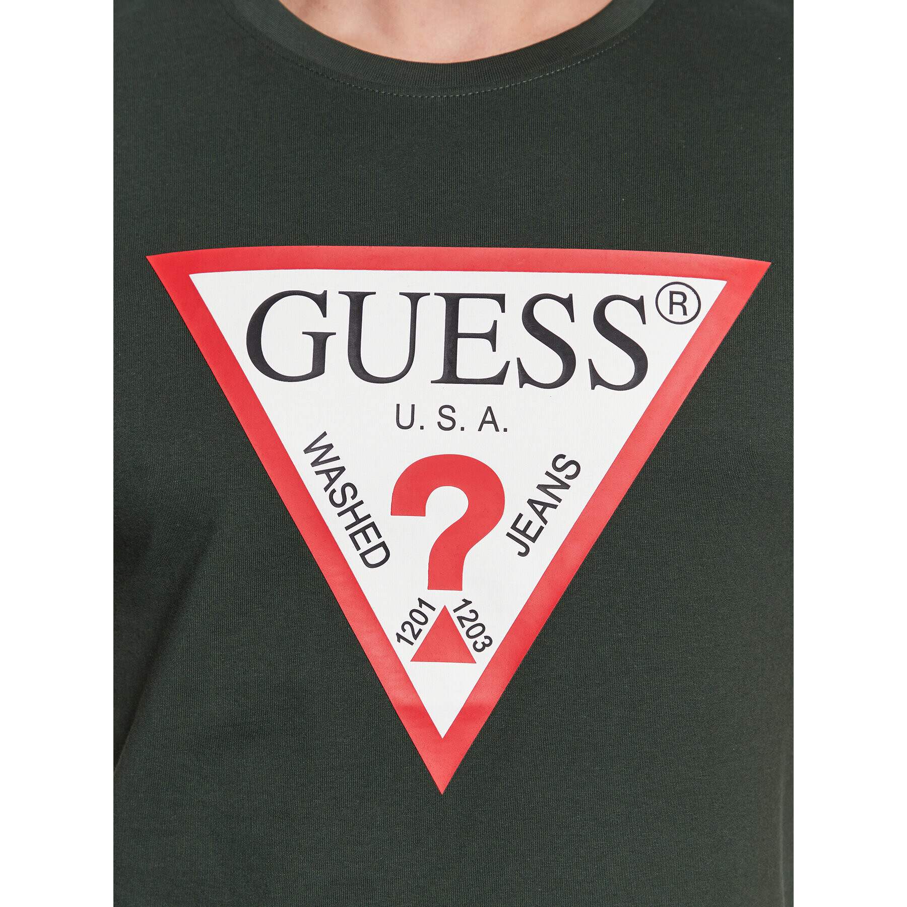 Guess Tricou Original Logo M2YI71 I3Z11 Verde Slim Fit - Pled.ro